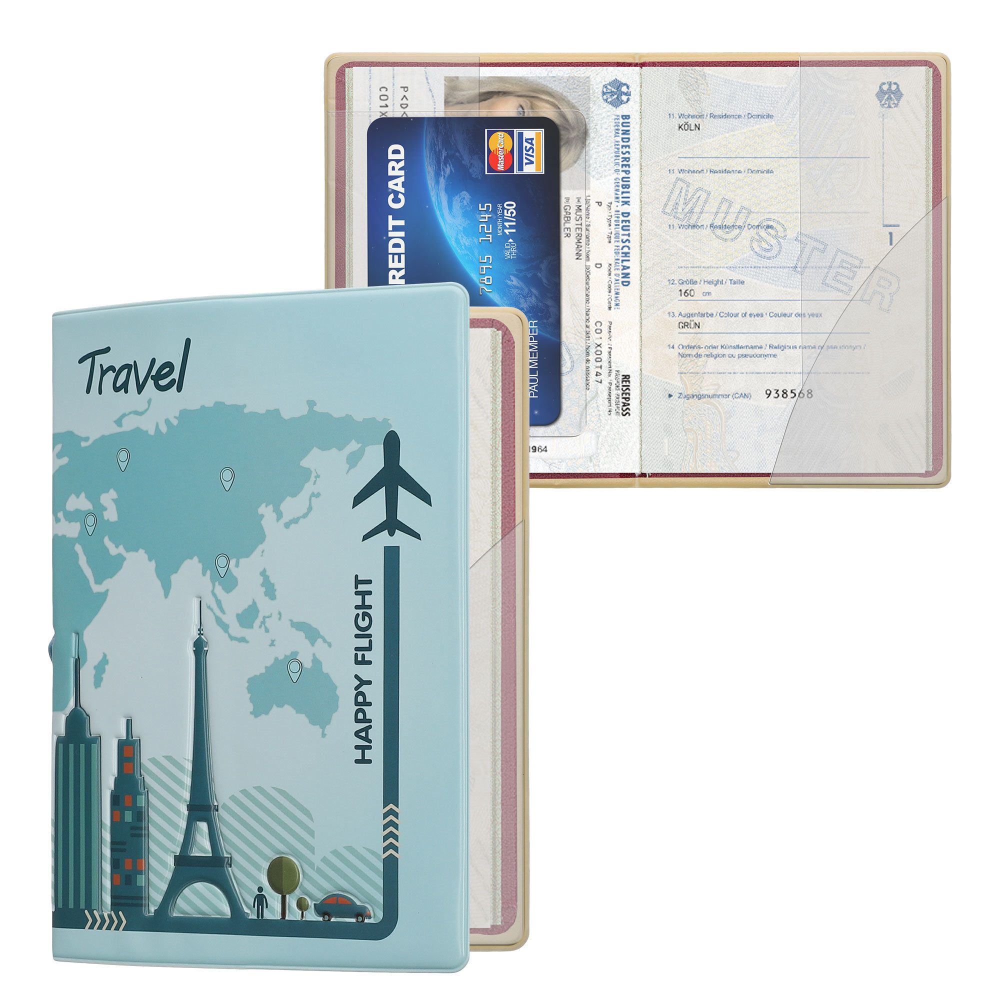 kwmobile Etui Reisepass Kunststoff Schutzhülle Ausweis Hülle Impfpass Schut günstig online kaufen