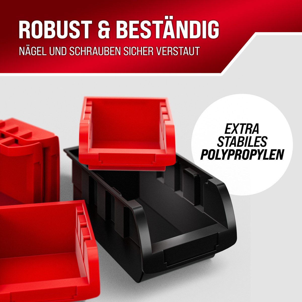 monzana Wandregal, Stapelboxen 32 tlg Box Starke Wandplatten Erweiterbar Werkstattregal