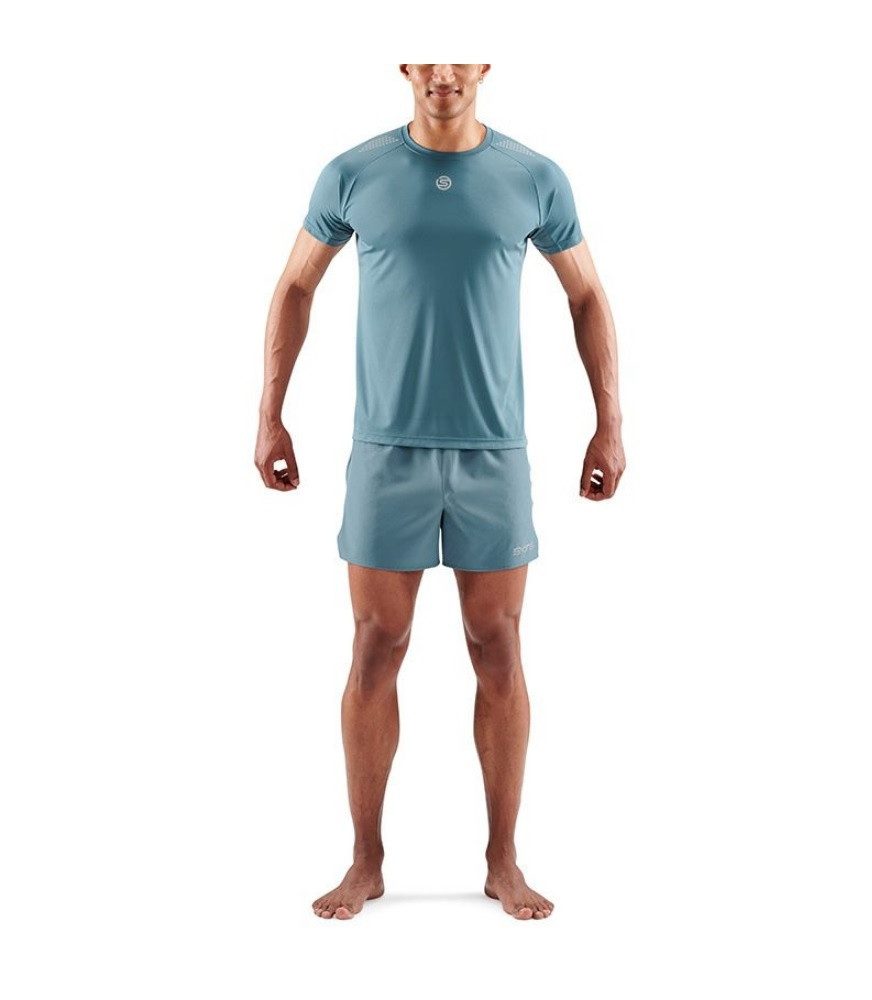 Skins T-Shirt 3-Series (100% Polyester, Mesh-Einsätze) blau/grau Herren