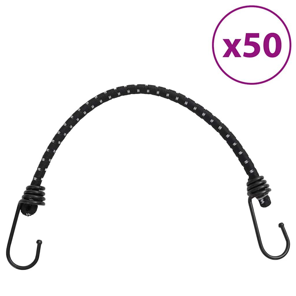 vidaXL LED-Sicherheitsband Gummiseile Reflektierend mit Haken 50 Stk. 46 cm, (50 St)