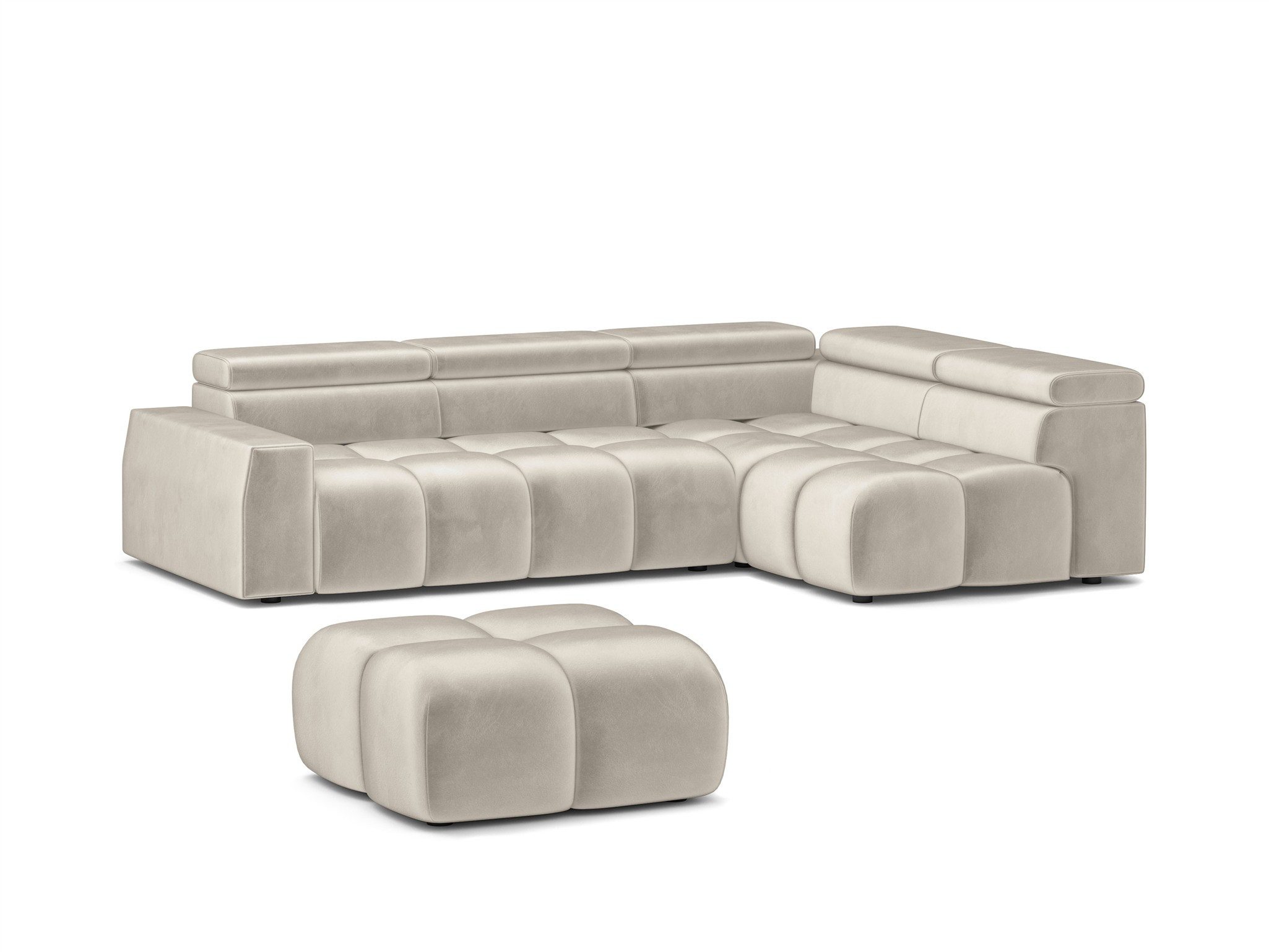 Fun Möbel Polsterhocker Hocker Designerhocker DARCY 85x85 cm in Stoff Salvador (auch mit der Breite ca. 128 cm erhältlich), Gesamthöhe: ca. 44 cm