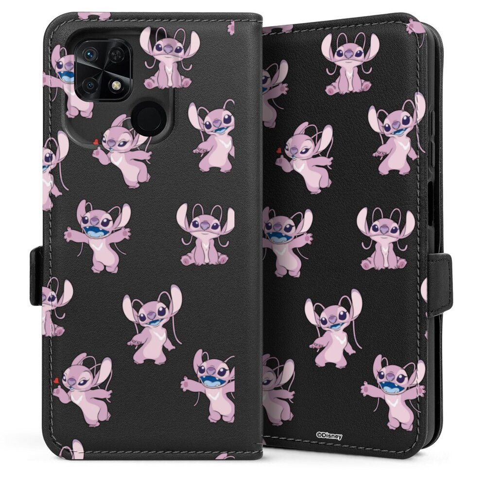 DeinDesign Handyhülle Lilo & Stitch Engel Disney Angel Faces Pattern Transparent, Xiaomi Redmi 10C Hülle Handy Flip Case Wallet Cover Handytasche Leder