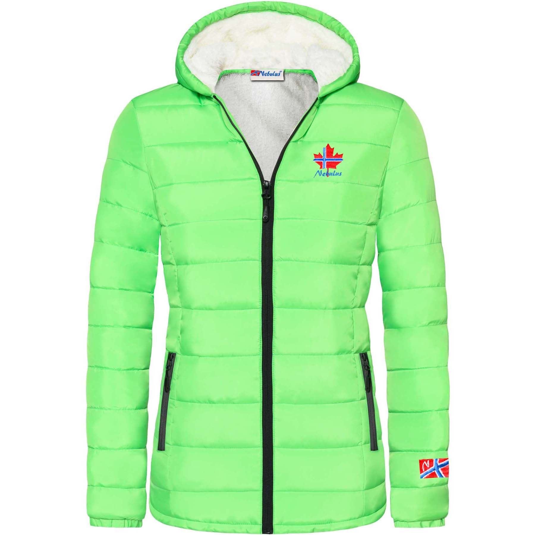 Winterjacke GLOWFUR, P4836 - Damen, limettengrün, XL/42