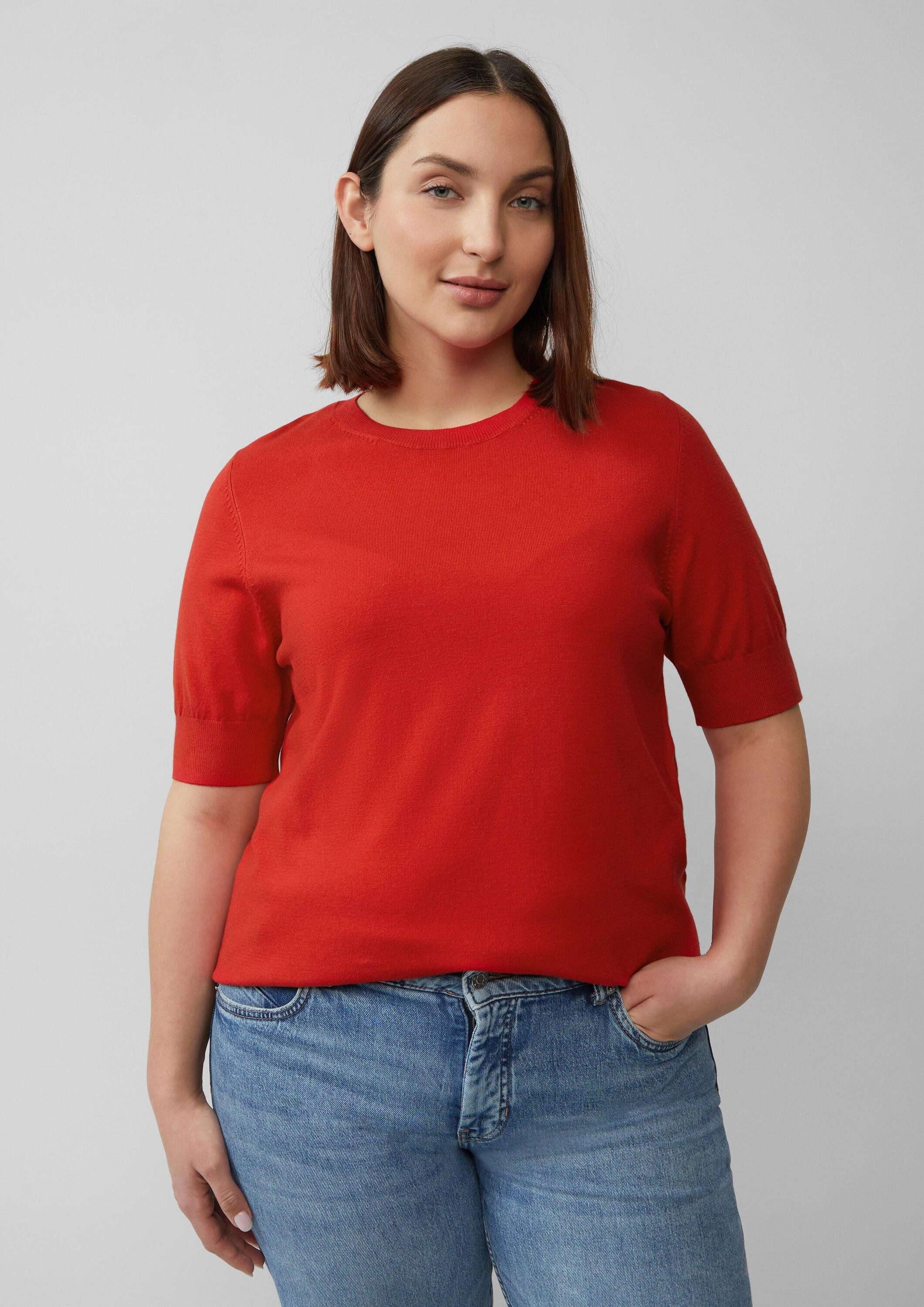 s.Oliver Kurzarmpullover Strickpullover Kurzärmeliger Strickpullover aus günstig online kaufen