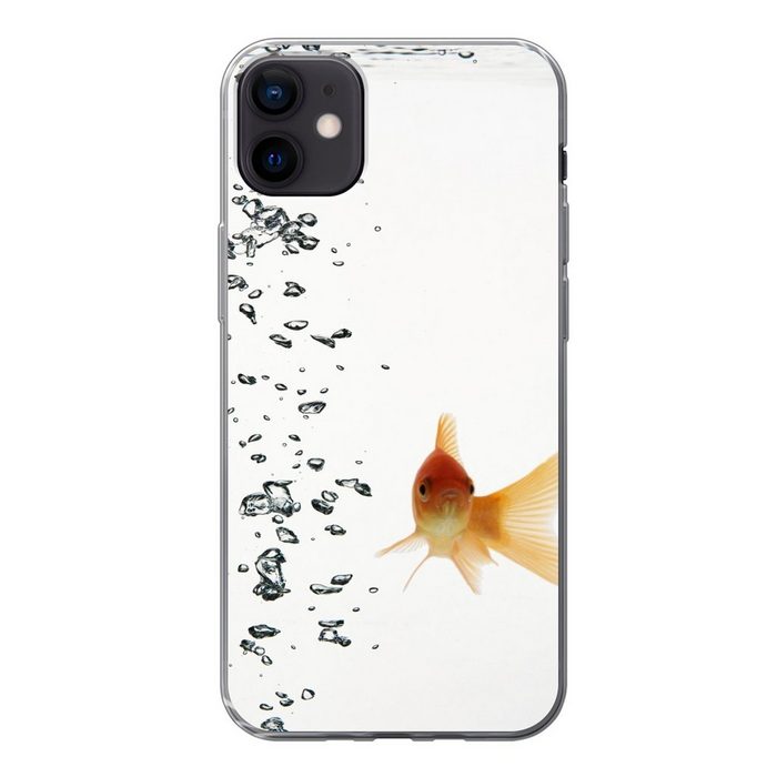 MuchoWow Handyhülle Goldfisch - Wasser - Weiß Handyhülle Apple iPhone 12 Mini Smartphone-Bumper Print Handy