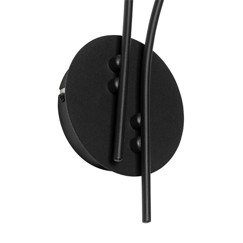 Qazqa Wandleuchte Athens, ohne Leuchtmittel, G9, Schwarz, Landhaus, Glas, 2-flammig