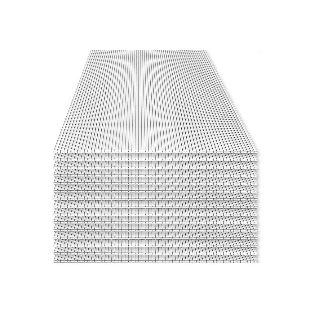 HOME DELUXE Hohlkammerplatte Polycarbonat Doppelstegplatten VARUS, (Geschützt - 15-teiliges Set), Strapazierfähiges Polykarbonat, Gesamtfläche: 10,25 m², 4 mm Stärke