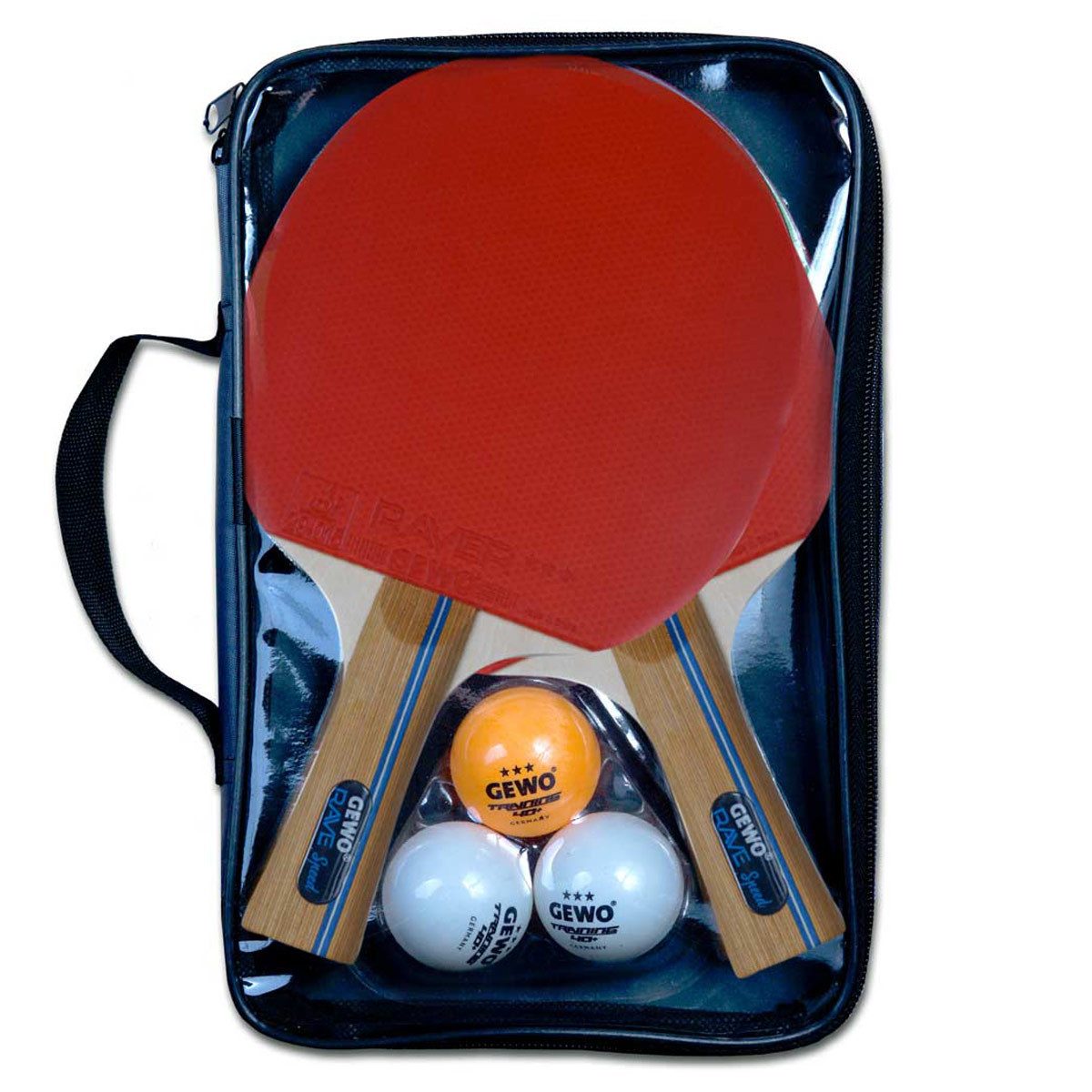 Tischtennisschläger Set Rave Speed - ITTF-Belag - hohe Kontrolle & Geschwindigkeit, konkav
