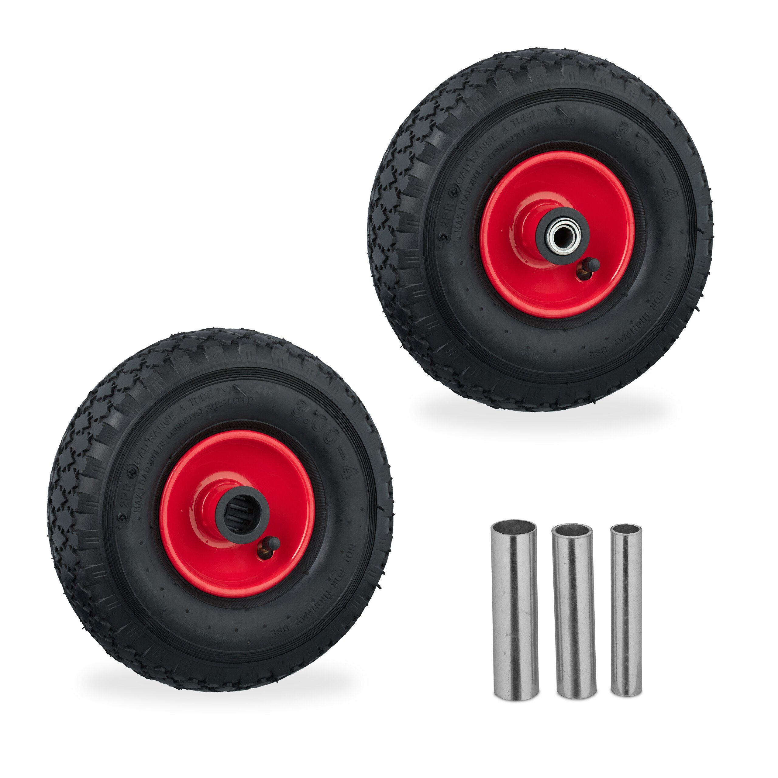 Sackkarren-Rad 2er Set Sackkarrenrad 3.00-4 Stahlfelge