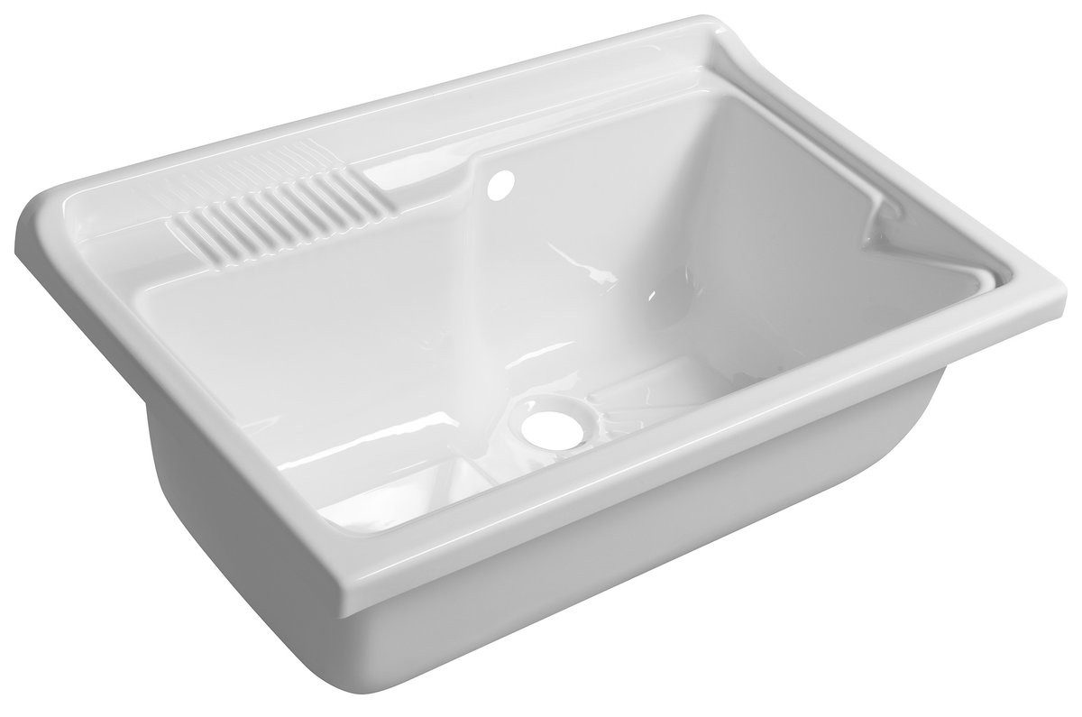 Aqualine Tiefspül-WC Hänge-Ausgussbecken 80x50cm, Kunststoff, Weiß, Aqualine-PI8050