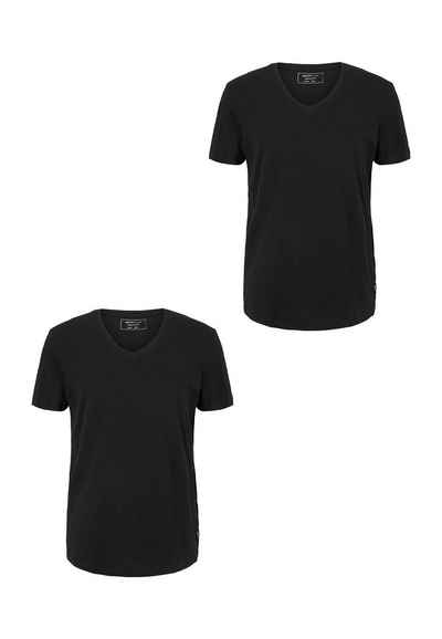 TOM TAILOR T-Shirt 2-er Set Basic T-Shirt (2-tlg) 5553 in Schwarz