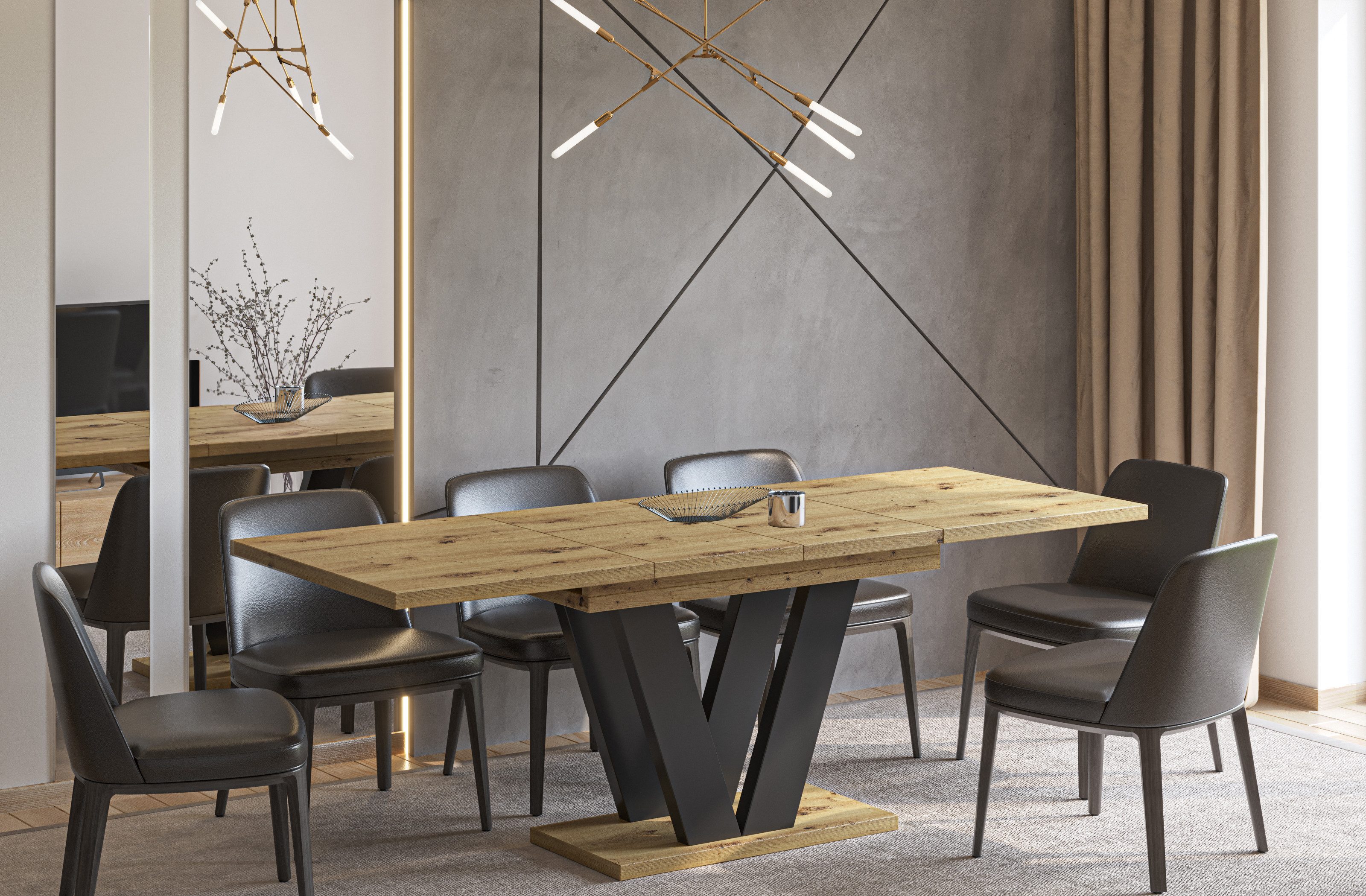 Endo-Moebel Esstisch Lara Esstisch 130–210cm ausziehbar für 8 Personen Tisc günstig online kaufen