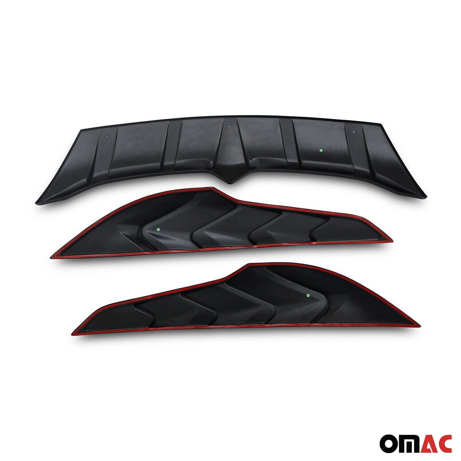 OMAC Heckstoßstange Heckspoiler Heckflügel für Mitsubishi L200 2019-2025 ABS Schwarz 3tlg, 3-St., Schutz, dauerhaft, haltba