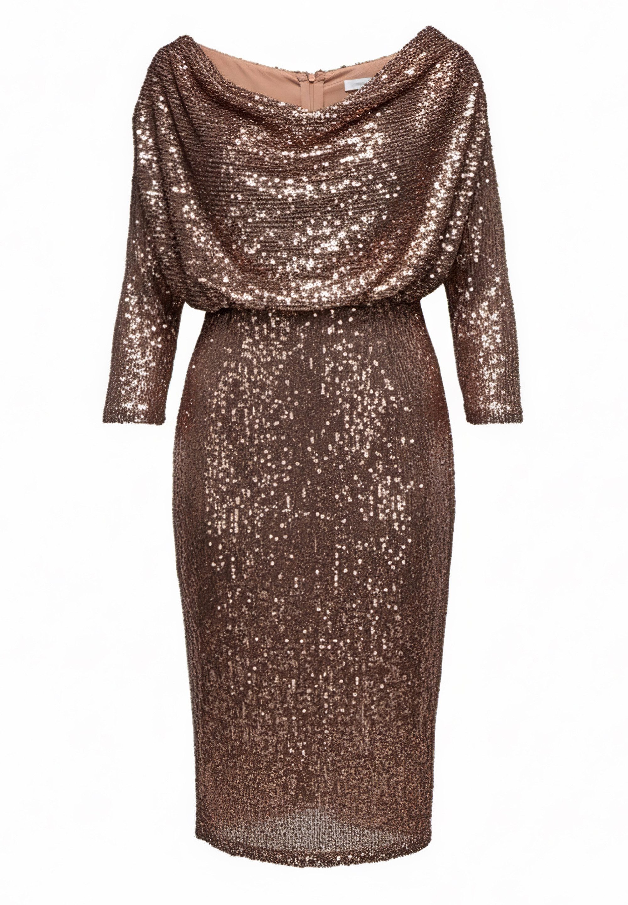 Goddiva Midikleid Sequin Cowl Neck Midi Dress Knielang, 3/4-Ärmel, Schulter günstig online kaufen
