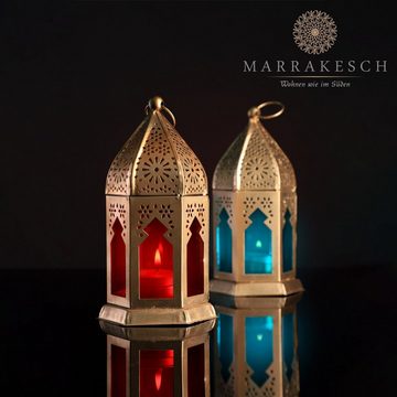 Marrakesch Orient & Mediterran Interior Windlicht Orientalische Laterne Balkon Deko Geda, orientalisches Windlicht (2 St), Handarbeit