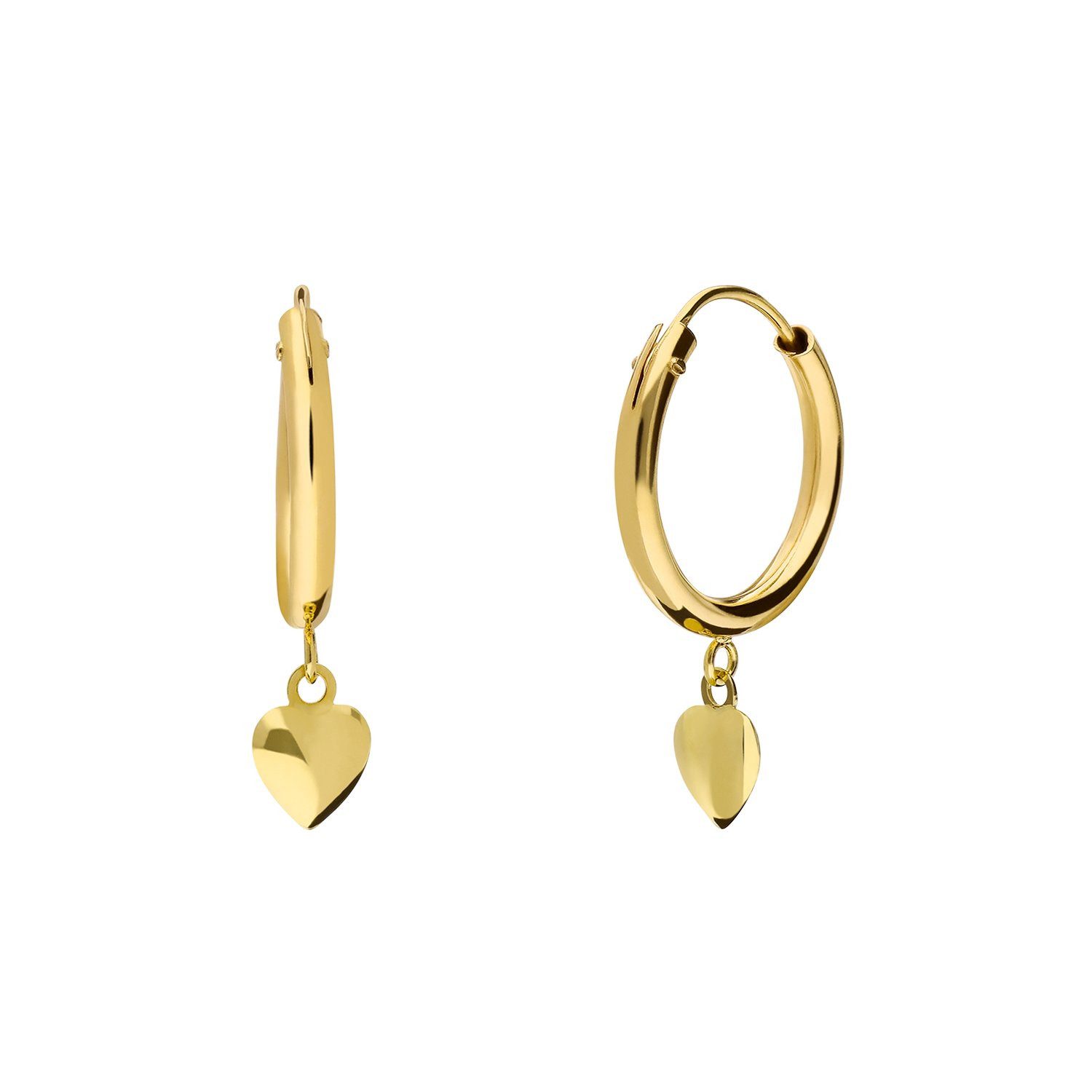 LUCARDI Paar Creolen Ohrring - 585 Gold - Gold - Kinder