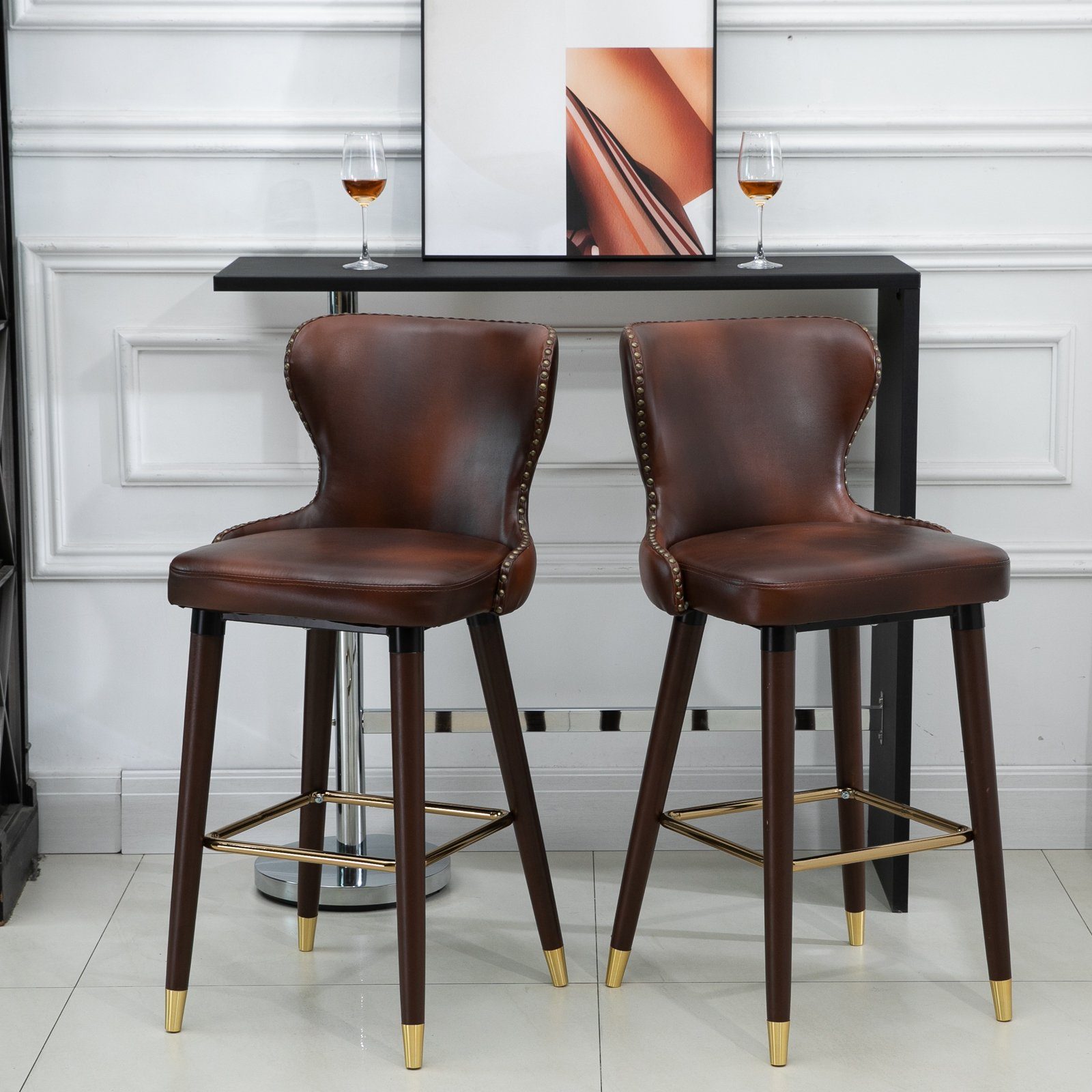 HOMCOM Barhocker Barhocker im 2er Set günstig online kaufen