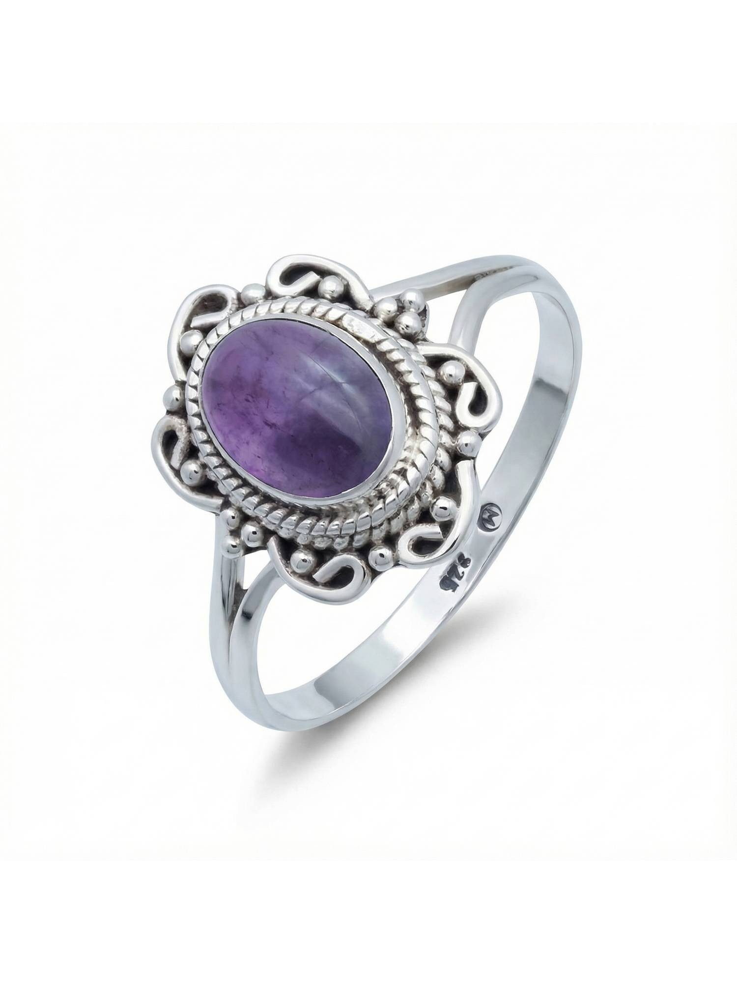 Silberring BANGAWAN aus 925 Silber mit Amethyst