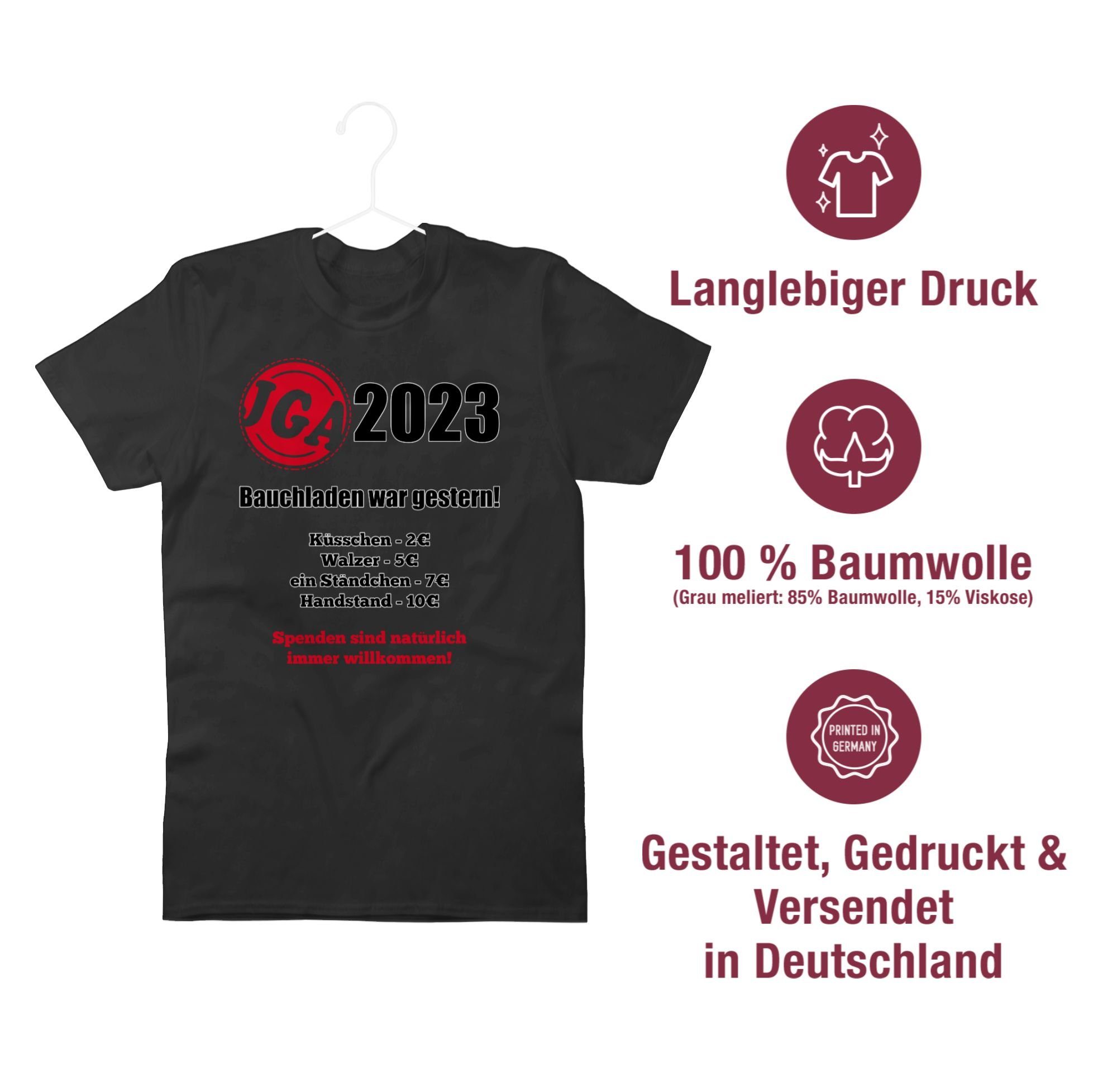 der Shirtracer Schwarz war Männer Aufgaben - 3 Bauchladen gestern JGA Braut Bezahlen - T-Shirt