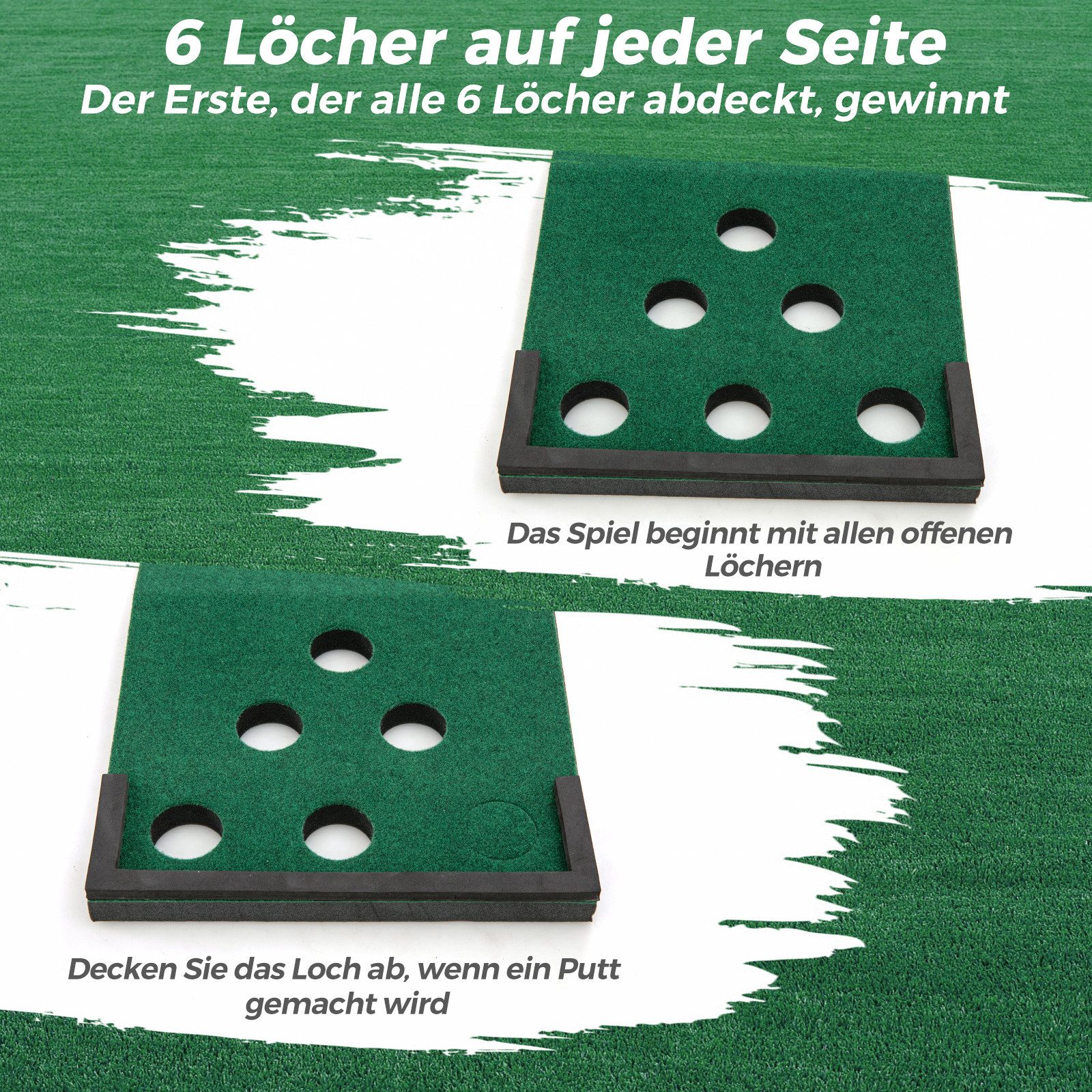 COSTWAY Puttingmatte (1-St), Golf-Übungshilfe für Innen- & Außenbereich, 332 cm
