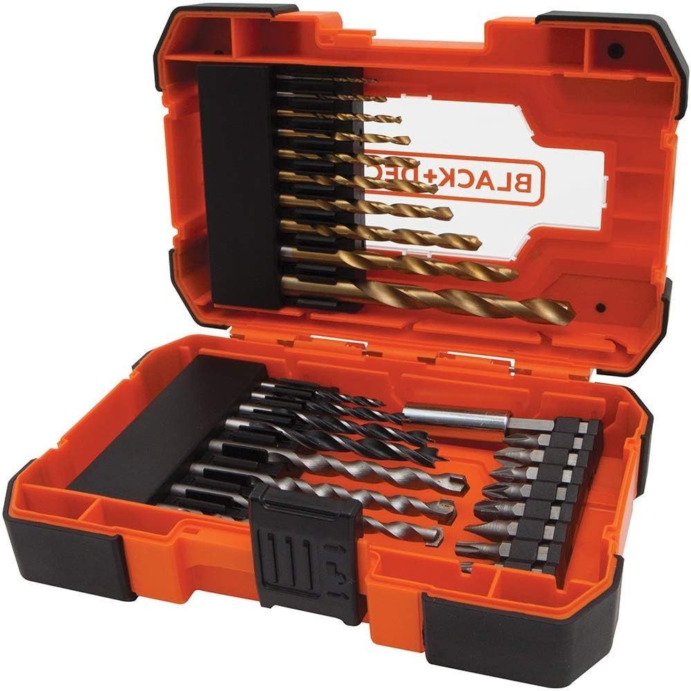 Black + Decker Bit-Set Bit und TIN-Bohrer-Set Aufbewahrungsbox, 27-Teilig, 1-St.
