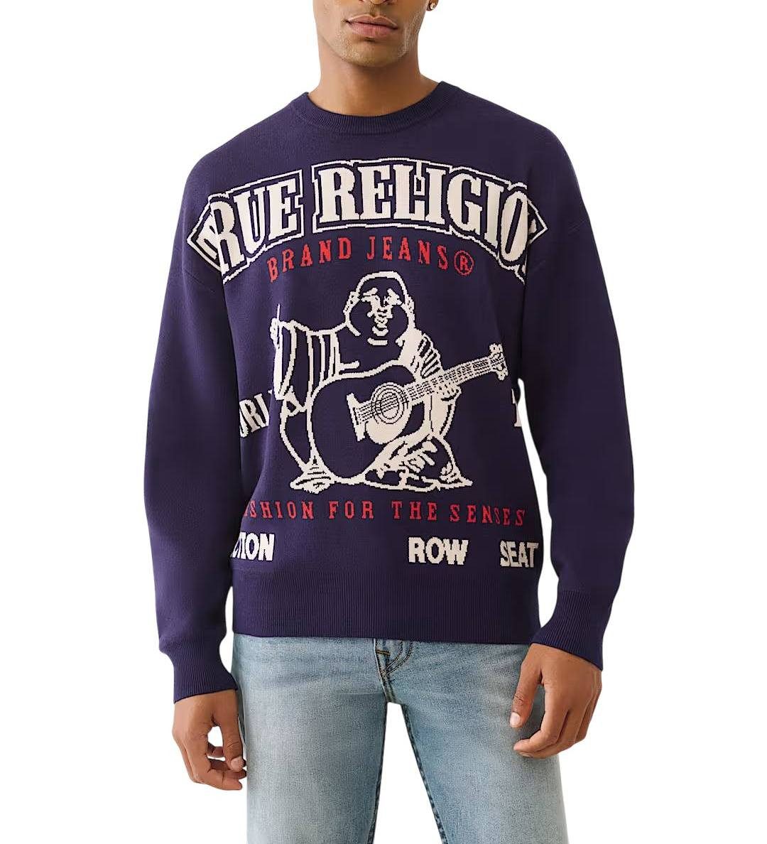 True Religion Strickpullover Pullover True Religion Long Sleeve Boxy