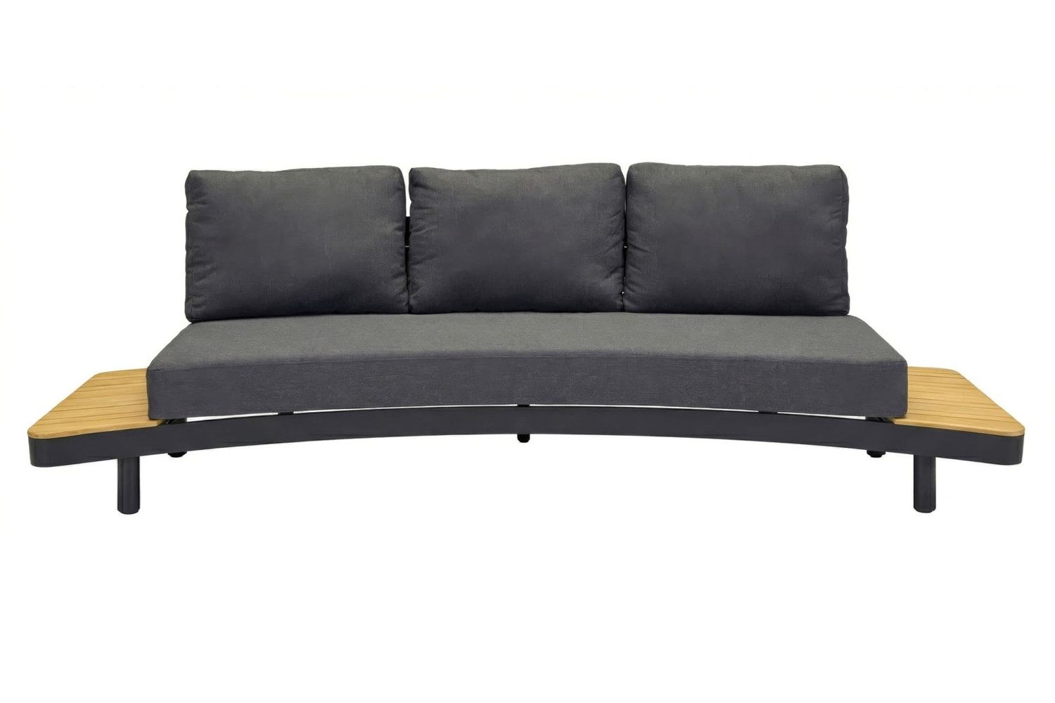 dasmöbelwerk Loungesofa Loungesofa Madison 3-Sitzer Gartensofa Relaxsofa mit Ablagen Teakholz