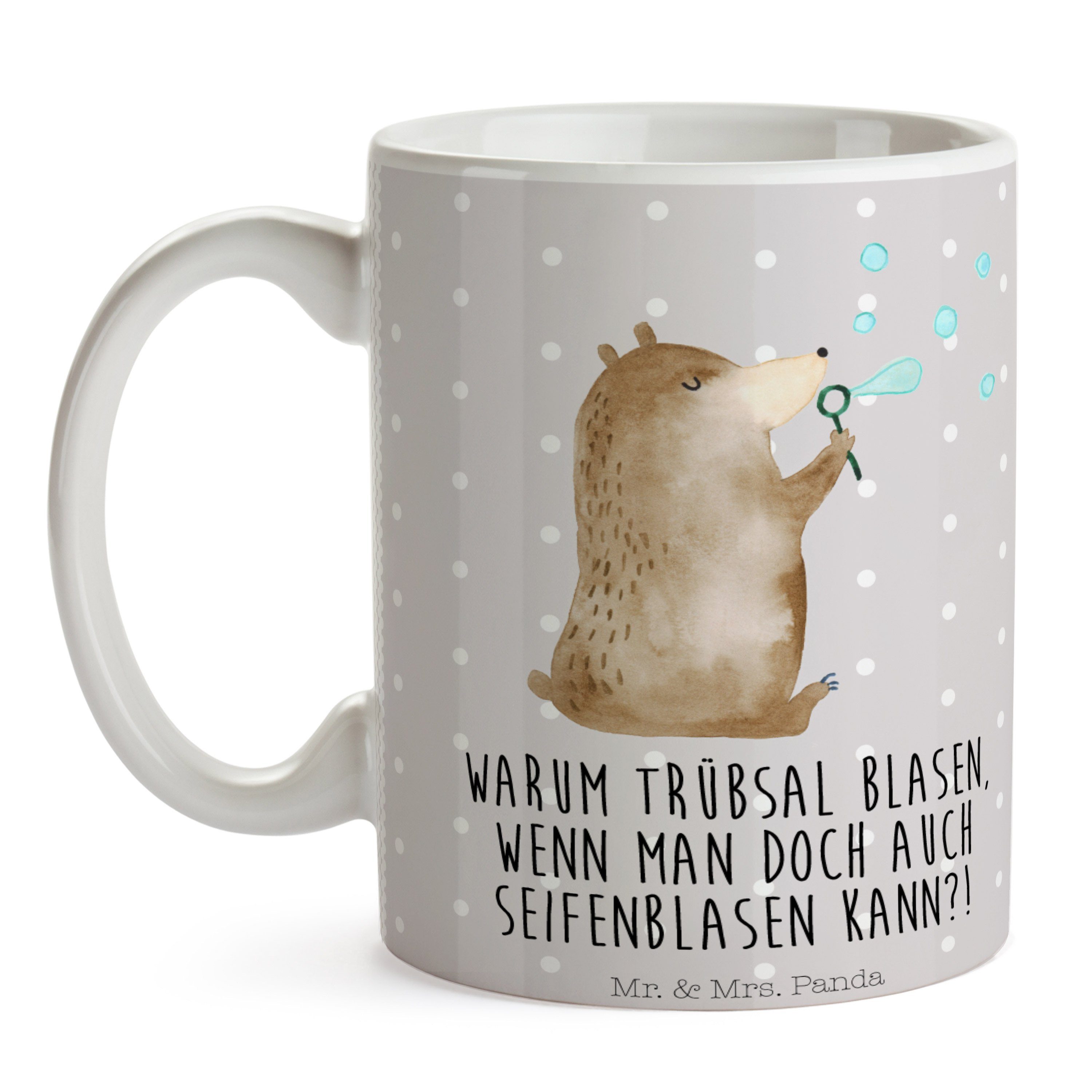 Bär - Teebecher, Mr. Keramik Grau Panda Tasse Geschenk, - Seifenblasen T, Mrs. & Kaffeetasse, Pastell