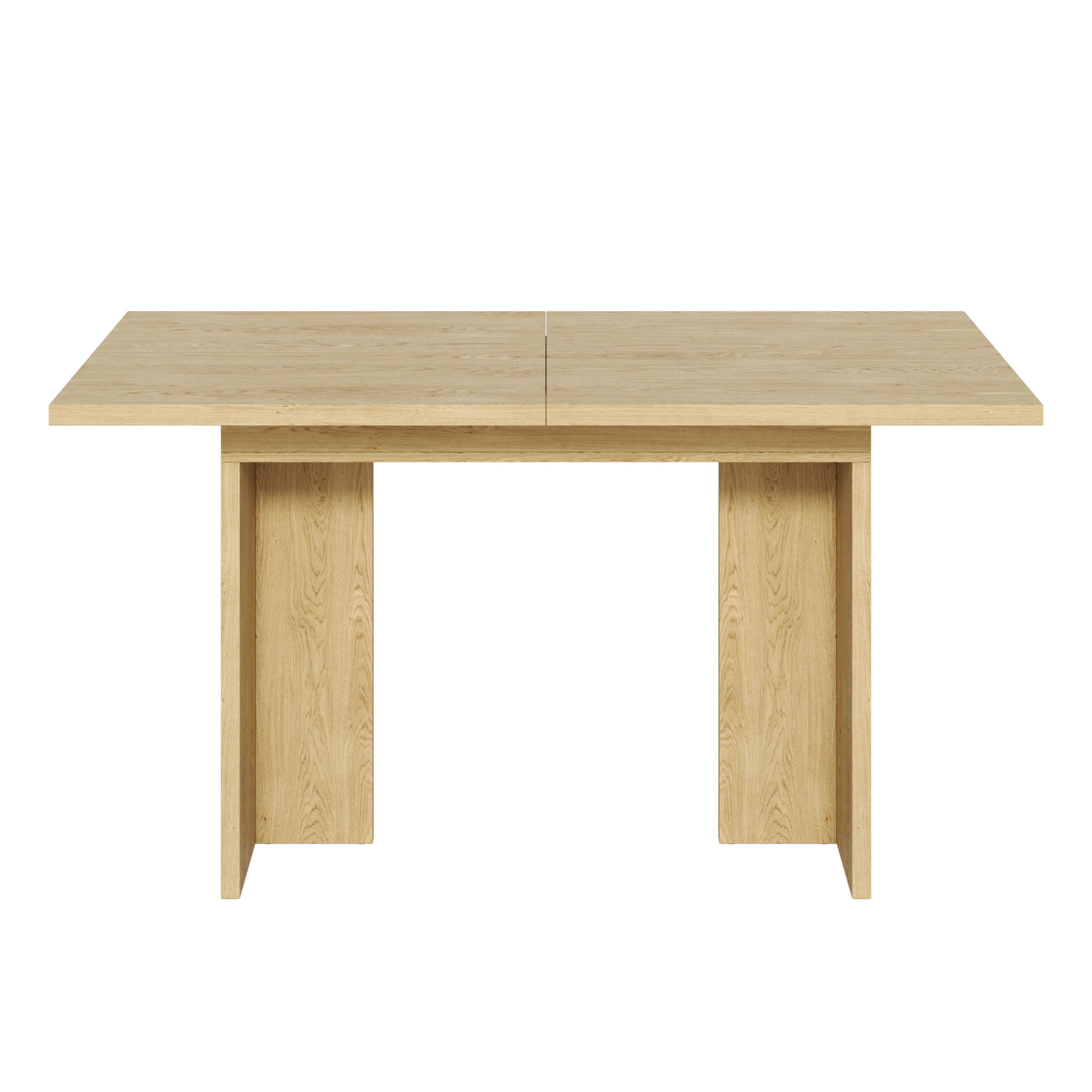 Flieks Esstisch ausziehbarer Küchentisch (1-St., Länge140-180x80 cm, geeignet für 6-8 Personen), erweiterbarer Tisch rechteckig Schreibtisch Bürotisch Holzoptik Natur