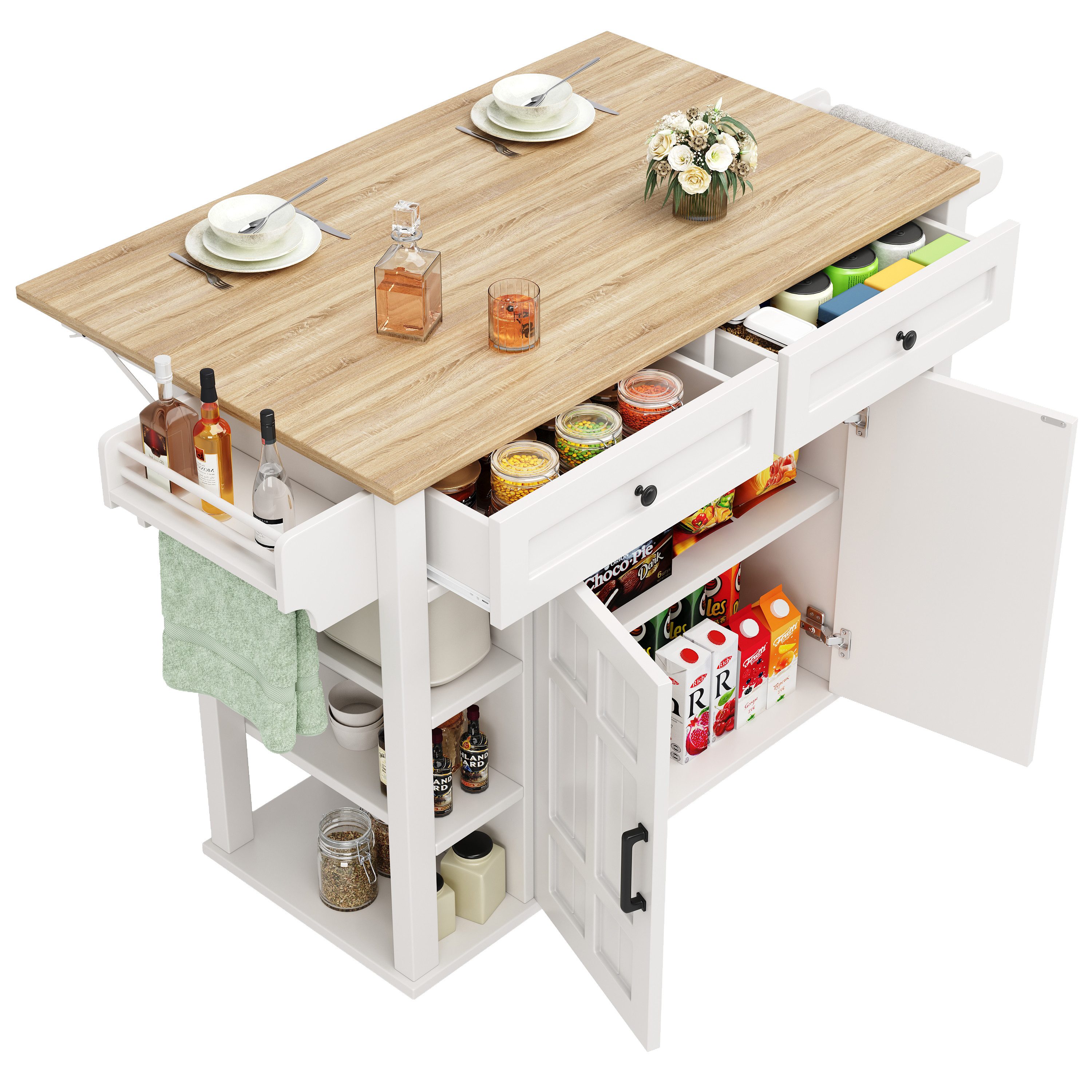 MODFU Küchenwagen Multifunktionale Kücheninsel,Buffetschrank, (Gesamtmaße ( günstig online kaufen