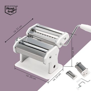 bremermann Nudelmaschine Nudelmaschine matt weiß/Edelstahl - für Spaghetti, Pasta und Lasagne