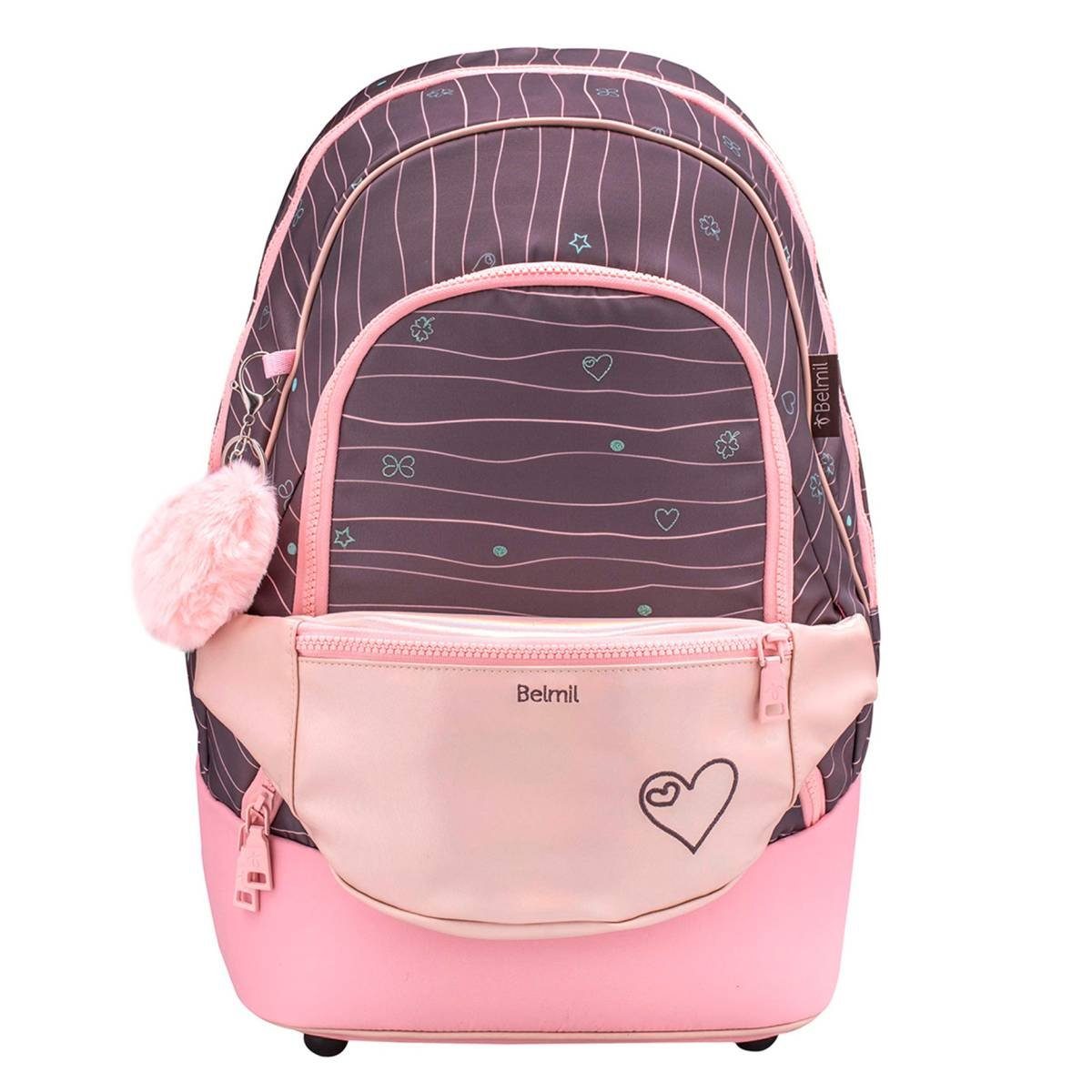 Belmil Schulrucksack Premium Set 2in1 Backpack & Fannypack 2024, 2tlg. Set ab 3. Klasse 130cm