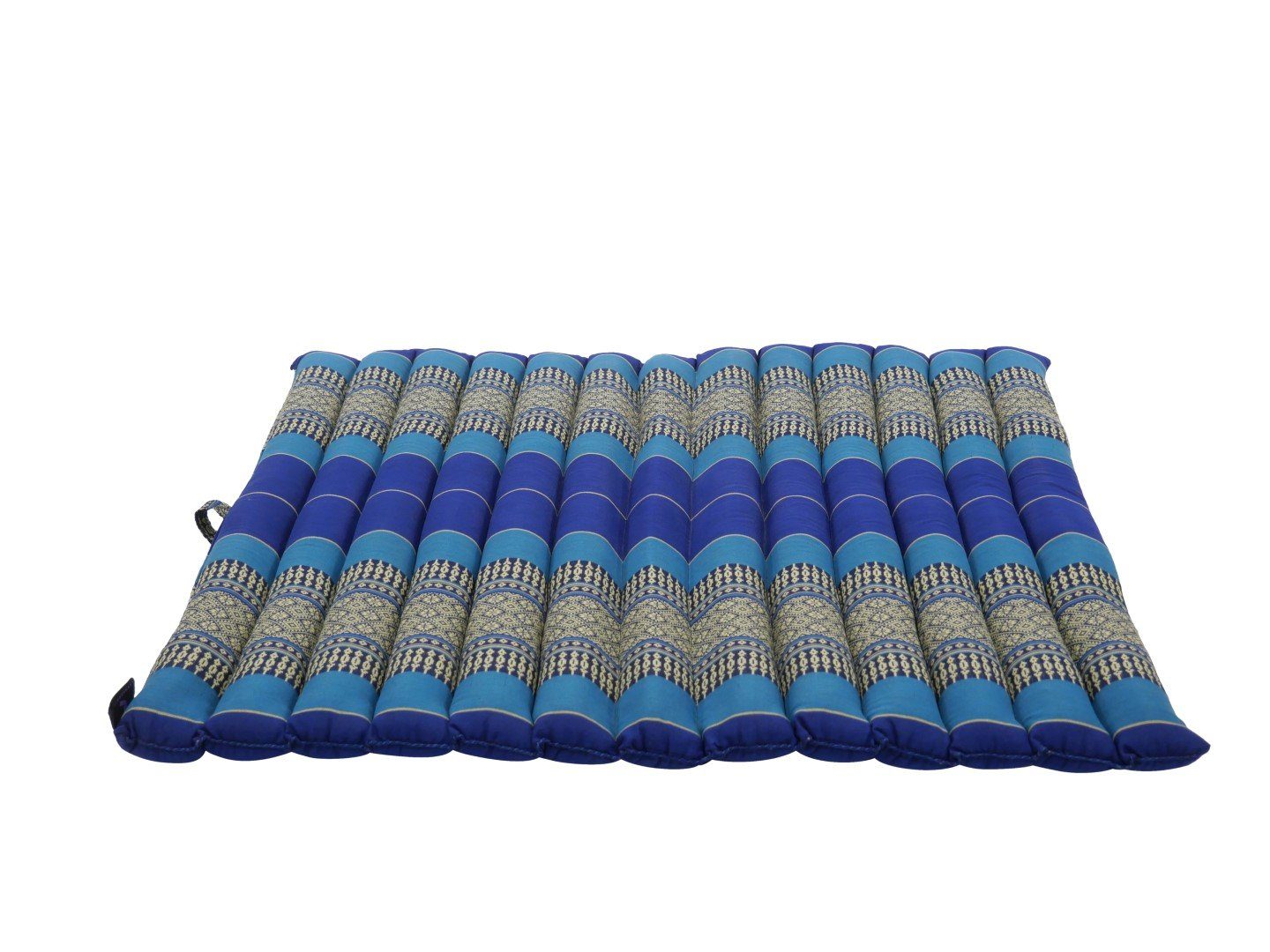 my Hamam Yogakissen Zabuton Meditationsmatte rollbar türkis-blau, angenehm unterstützend, orientalisches Muster, ca. 69x78 cm