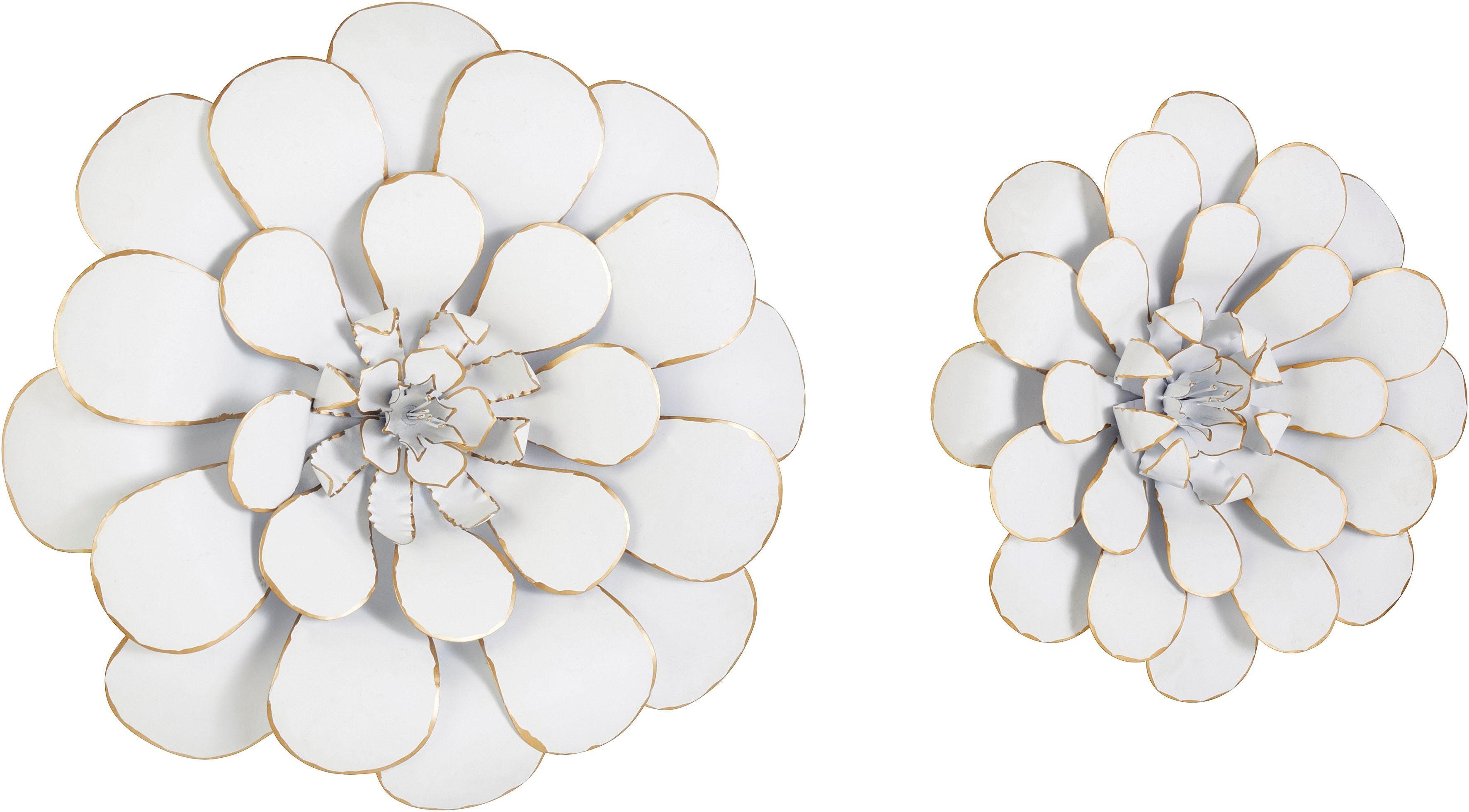 Home affaire Wanddeko »Weiße Blüte«, 2er-Set | OTTO