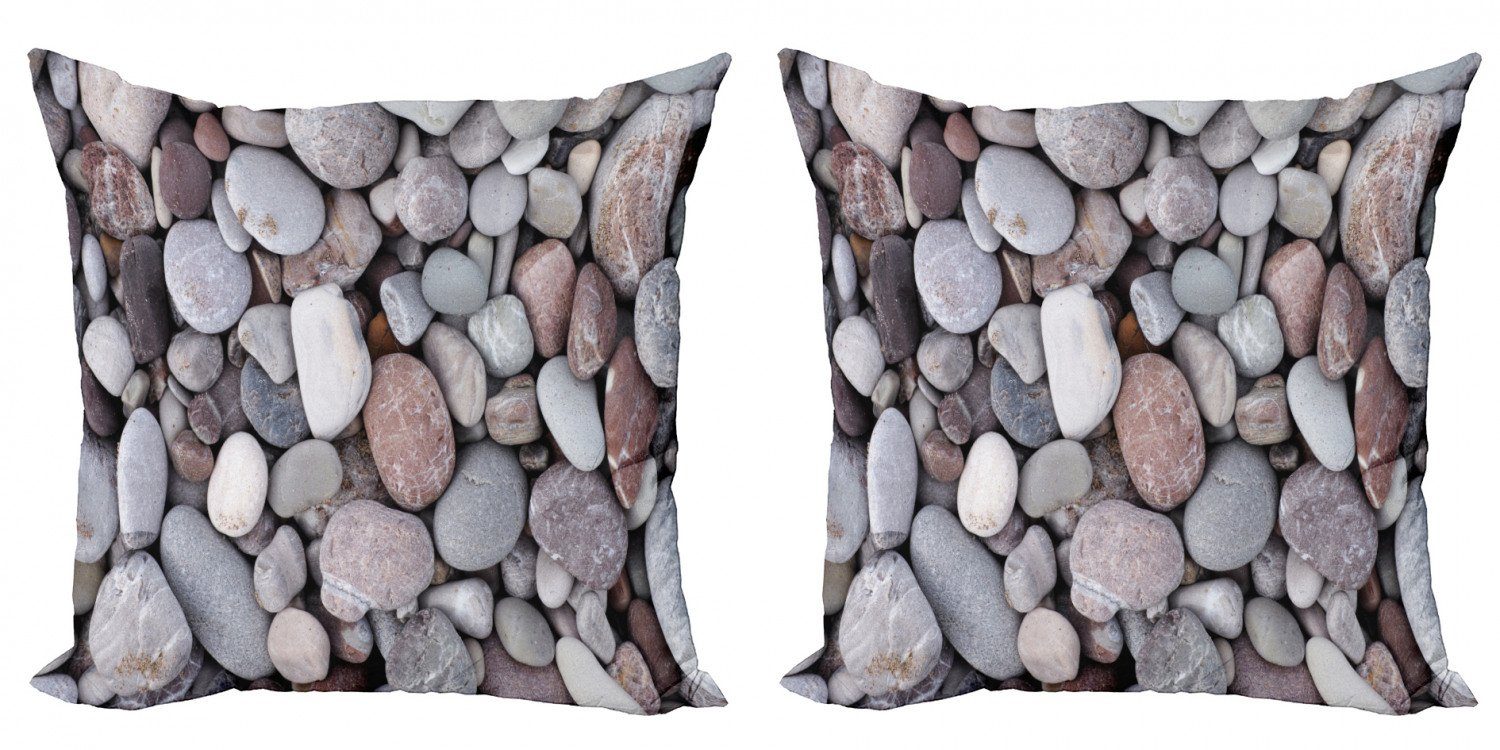 Steine der (2 Doppelseitiger Elements Modern Digitaldruck, Rock Stapel Accent Stück), Abakuhaus Sea Kissenbezüge