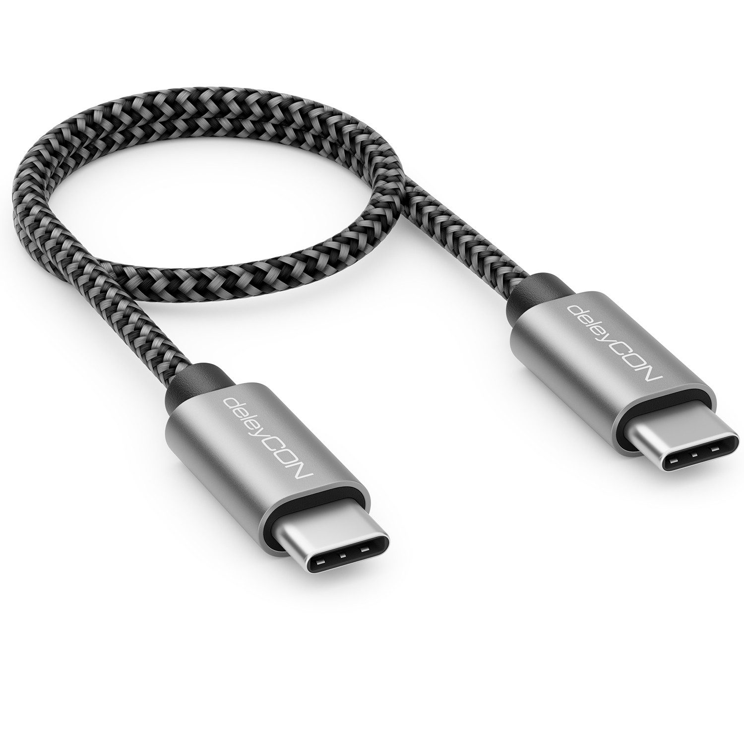 deleyCON deleyCON 0,30m USB C Kabel PD3.0 60W Schnellladekabel 30cm USB-C USB-Kabel