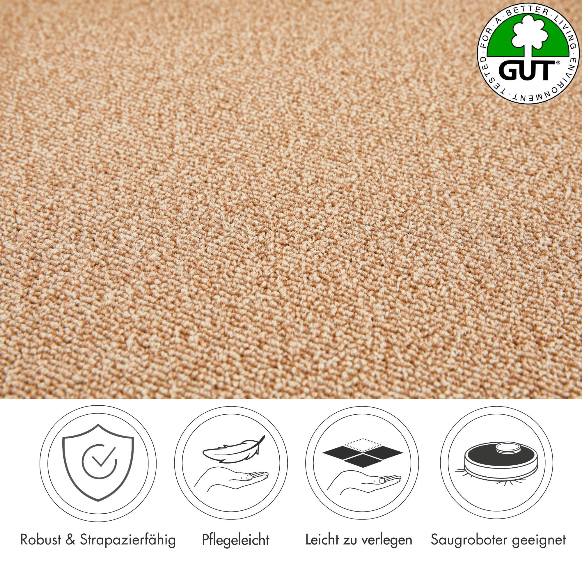 Andiamo Teppichboden Matz, Schlinge, Gesamthöhe 6 mm, Luxusklasse LC1, rechteckig, meliert, Breite 400 cm oder 500 cm, strapazierfähig & pflegeleicht