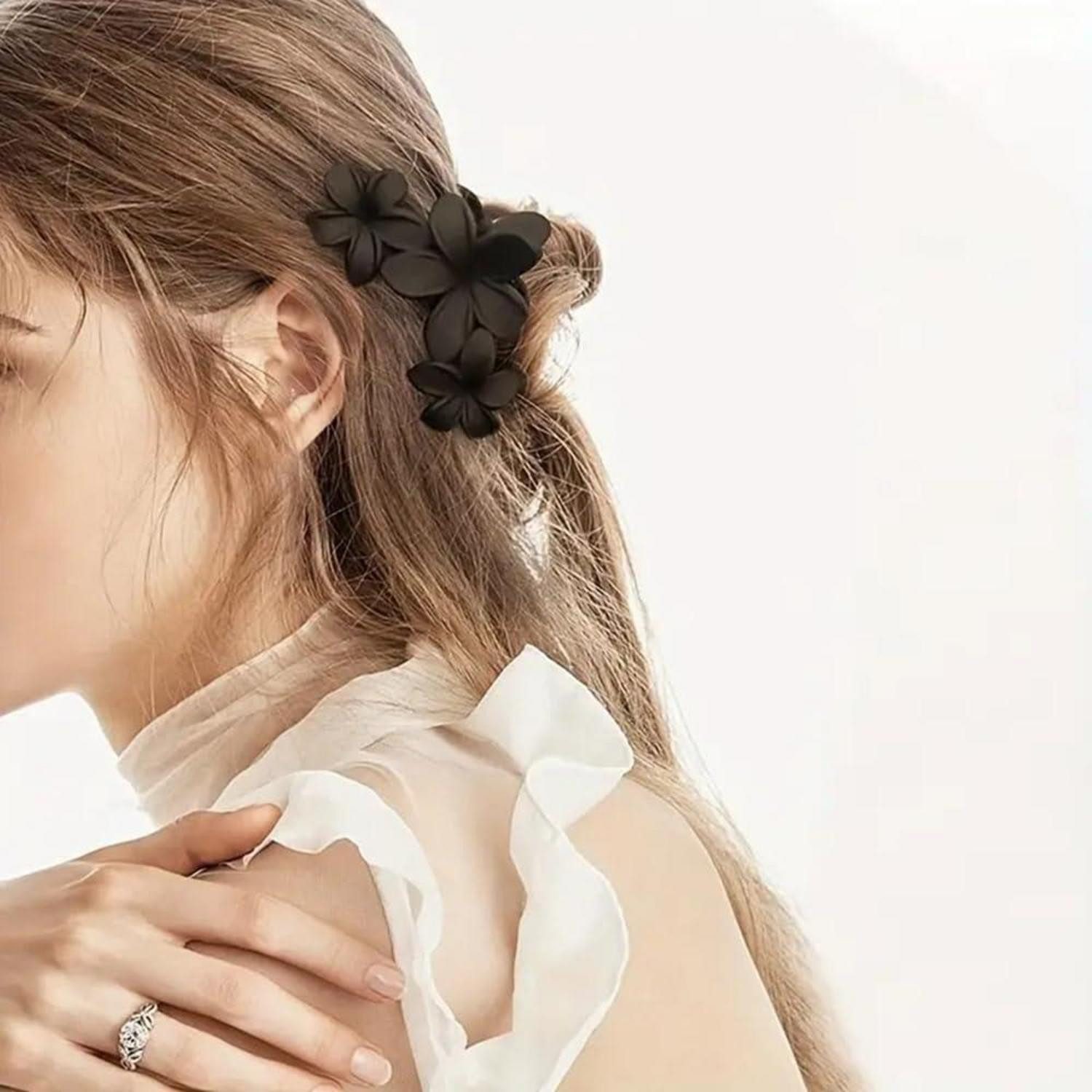 LuxusKollektion Haarklammer 4 Stück Blumen Haarspangen Große Haarklammern für Dickes Dünnes Haar