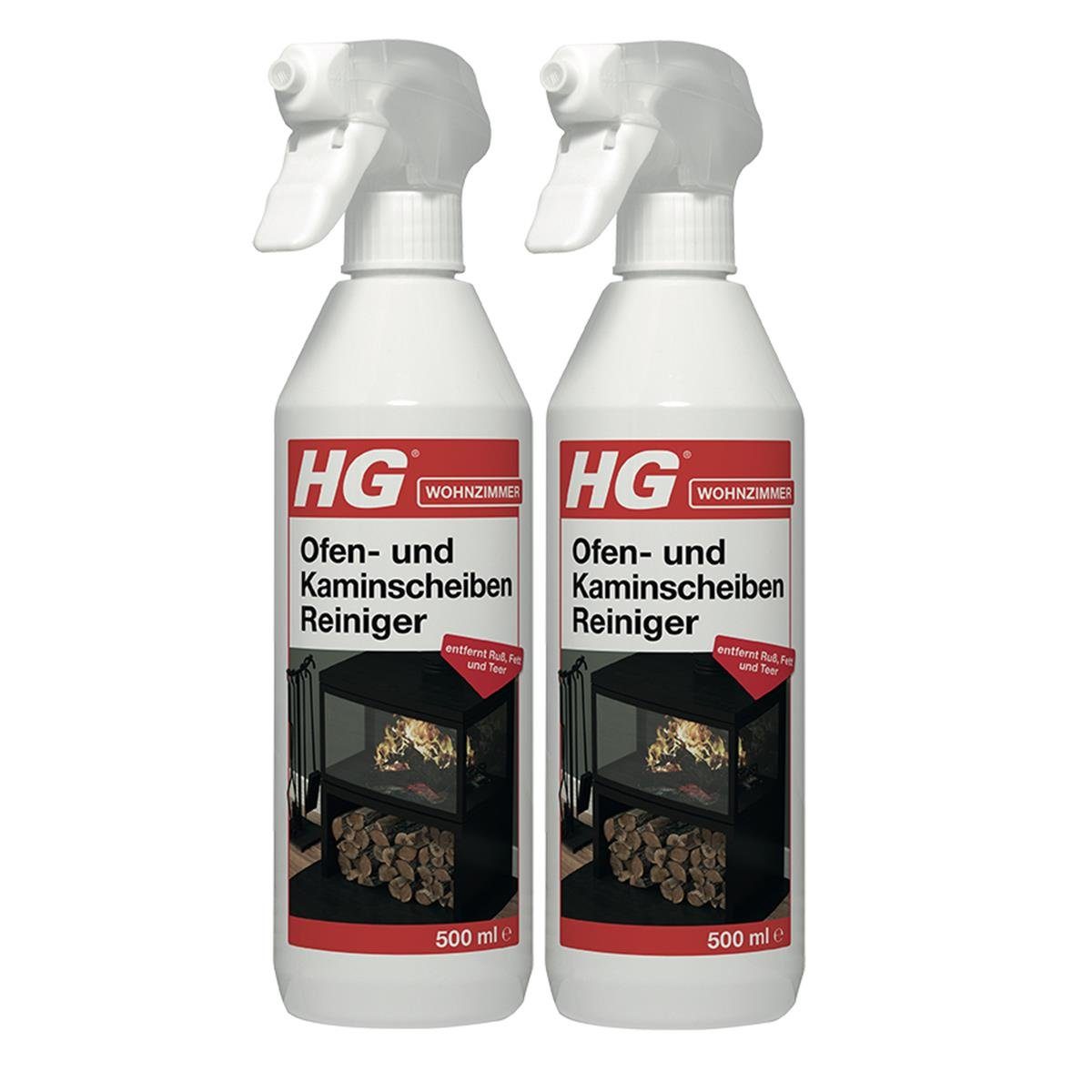 HG HG Ofen- und Kaminscheiben-Reiniger 500ml - Löst Rost, Fett und Teer (Glasreiniger