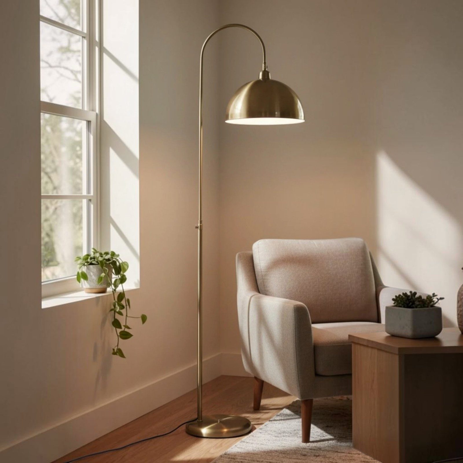 Bamyum Stehlampe Moderne Metall Stehlampe mit Dimmer, ohne Leuchtmittel, verstellbarer Lampenschirm