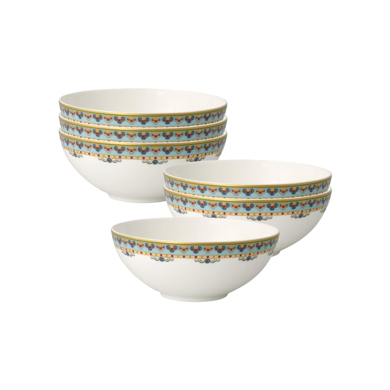 Villeroy & Boch Schale Samarkand Aquamarin Dessertschalen ø 13 cm 6er Set, Porzellan, (6x Schale, 6-tlg)