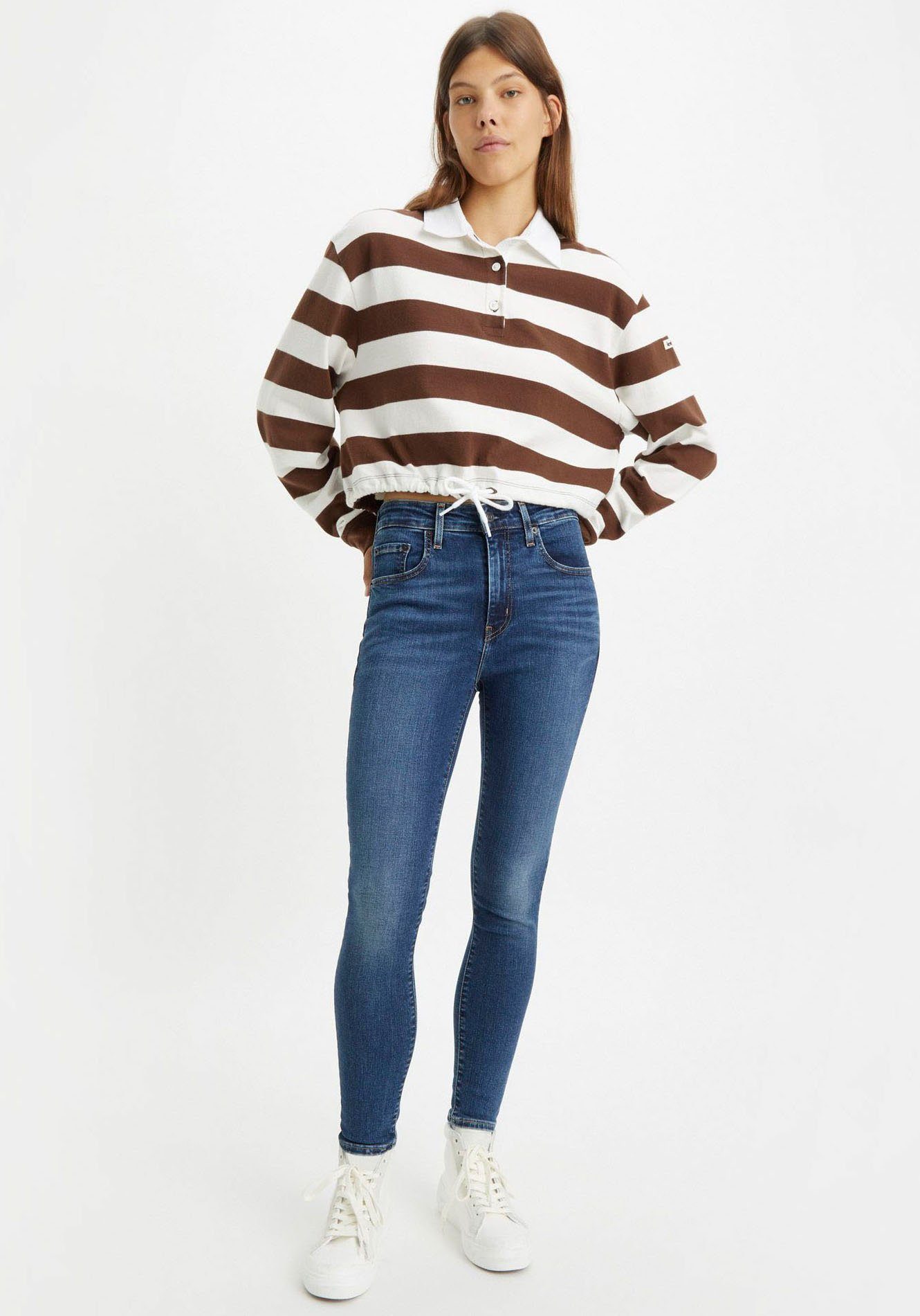 rise indigo High dark skinny 721 Bund mit Skinny-fit-Jeans in worn hohem Levi's®