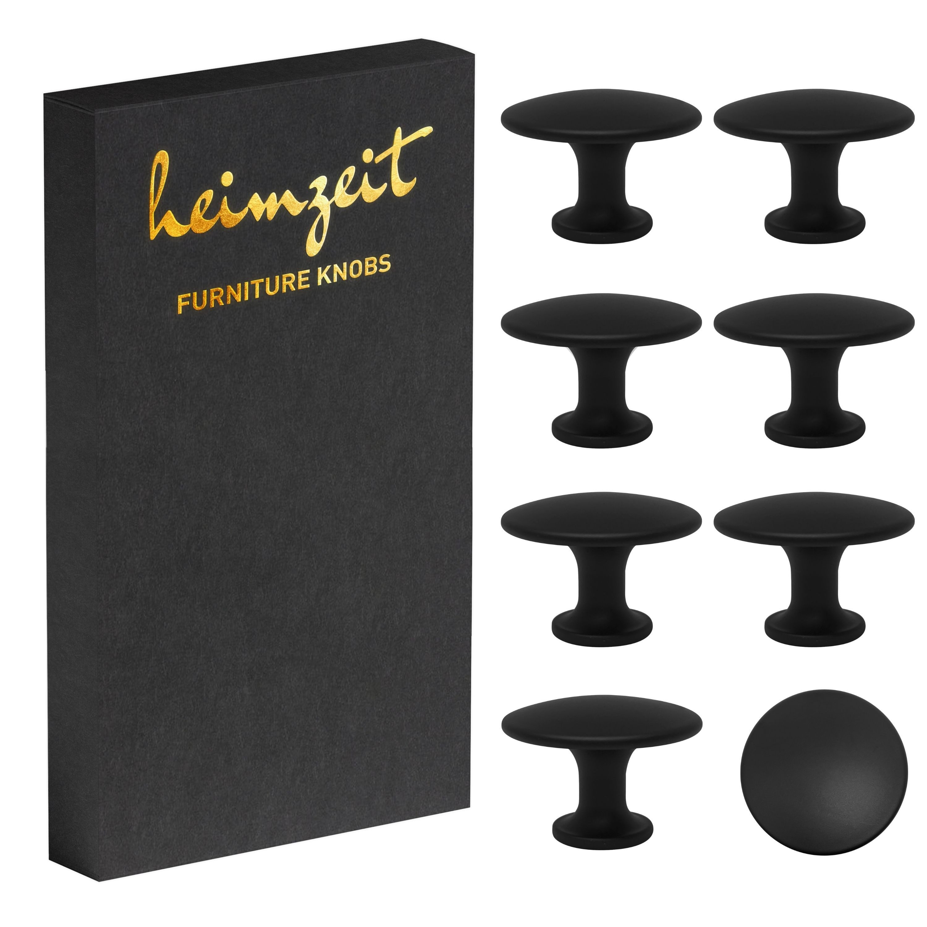 heimzeit Möbelgriff heimzeit Möbelknöpfe Scandi - 8 Stück (Set), für Schubladen, Türen und Kommoden, inkl. Schraube
