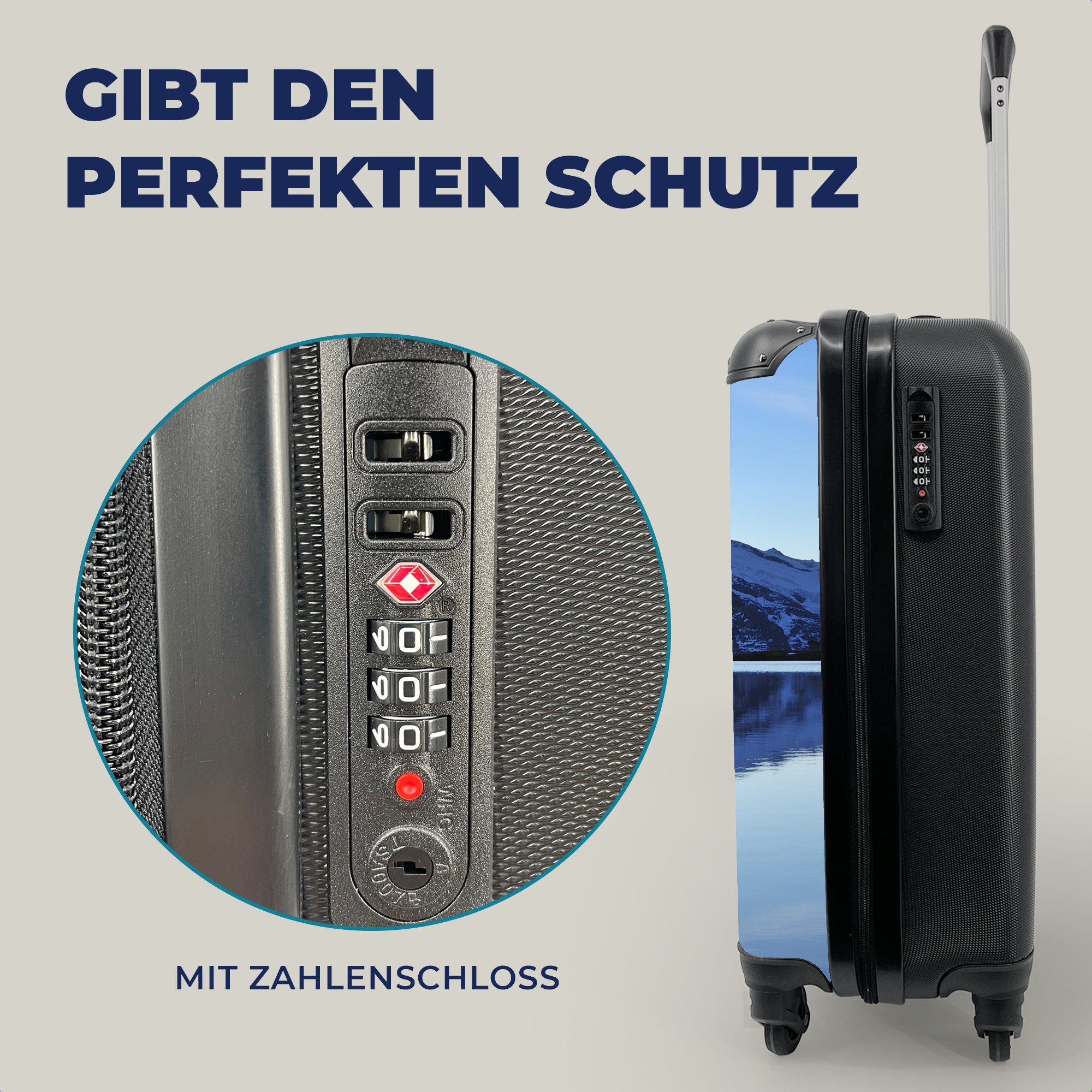 4 Berg Reisetasche - für Handgepäckkoffer Ferien, Rollen, Wasser Reisekoffer - - MuchoWow mit Trolley, Alpen Schnee, rollen, Handgepäck