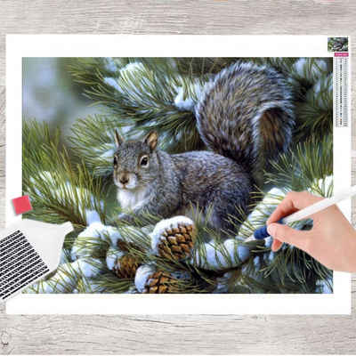 GOLDEN Kreativset GOLDEN Diamond Painting zubehör bilder Weihnachten (Eichhörnchen)