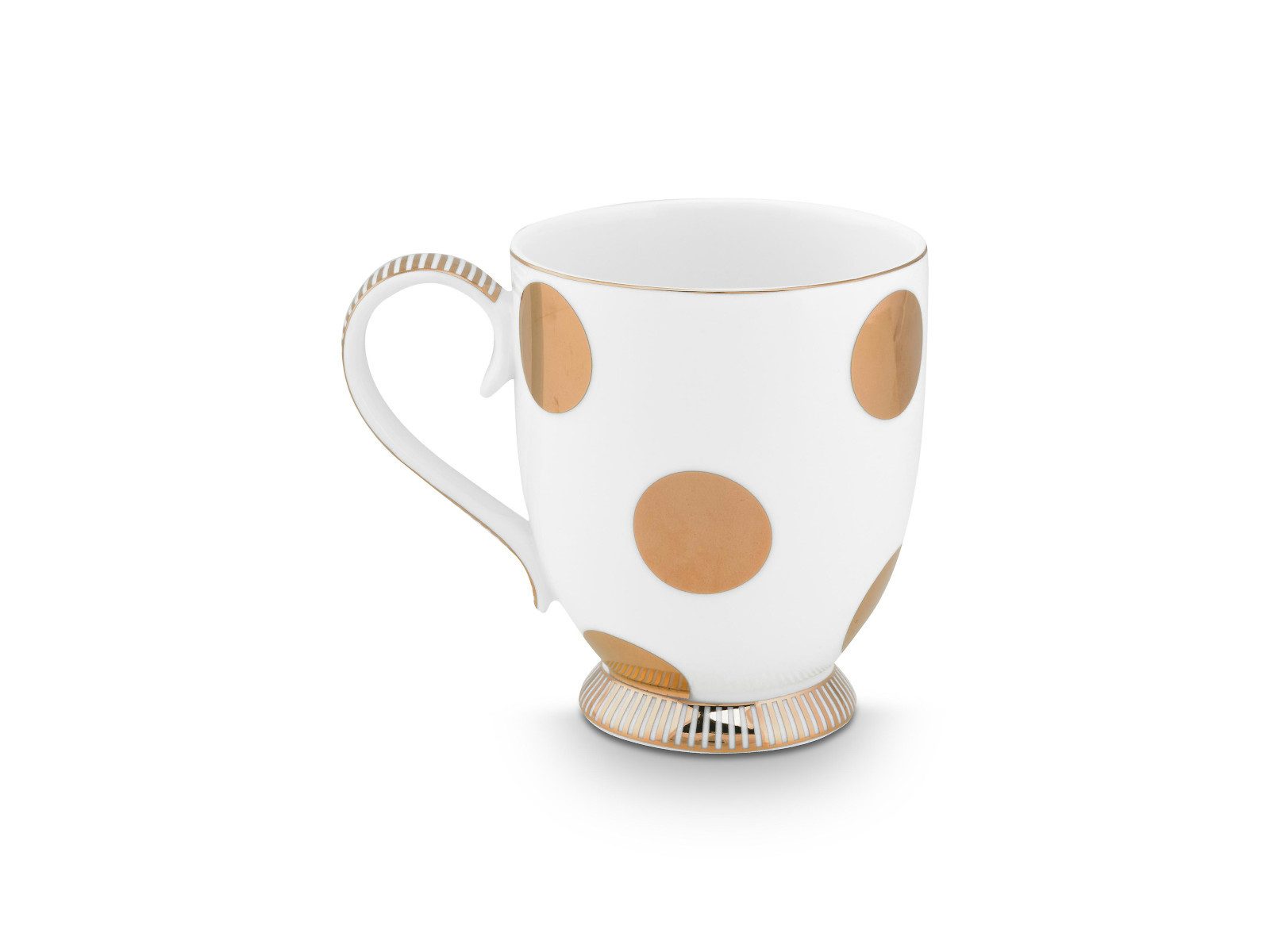 PiP Studio Кружки Dot Delight Henkelbecher weiß-gold 350ml, Porzellan