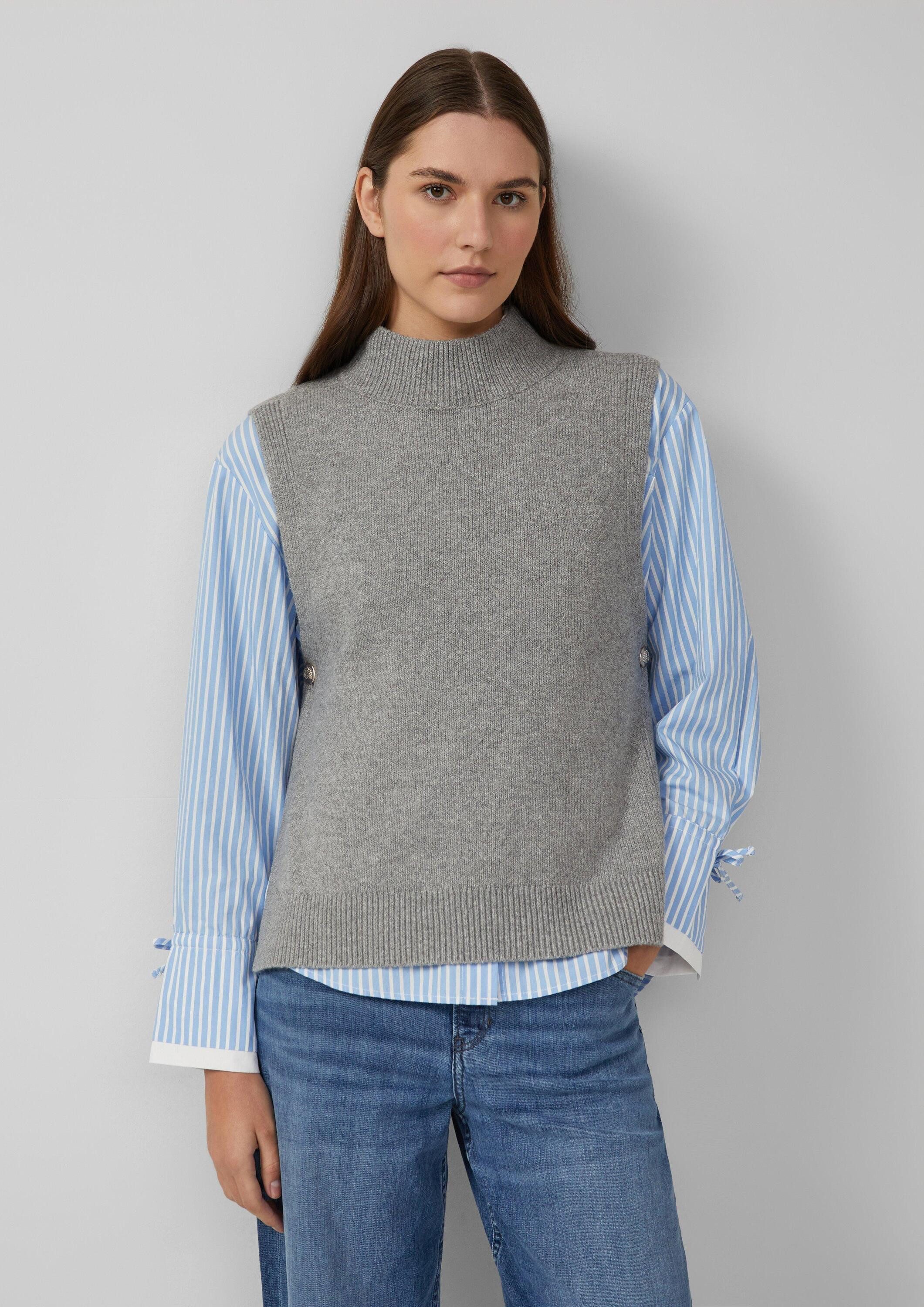 s.Oliver Rundhalspullover Strickpullover Weicher Strickpullunder mit Stehkr günstig online kaufen