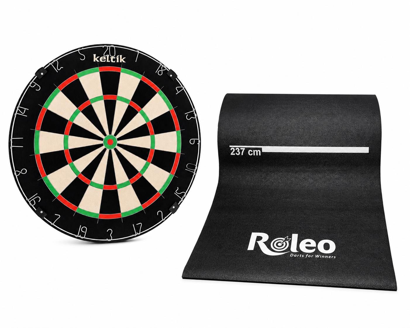 Keltik Dartscheibe Keltik Steeldart Set Dartscheibe Dartboard und Dartmatte, (1-tlg)