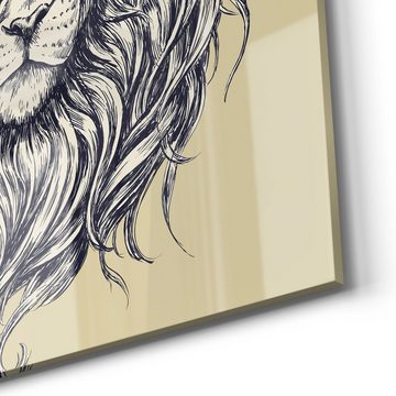 DEQORI Magnettafel 'Frisierter Löwe', Whiteboard Pinnwand beschreibbar