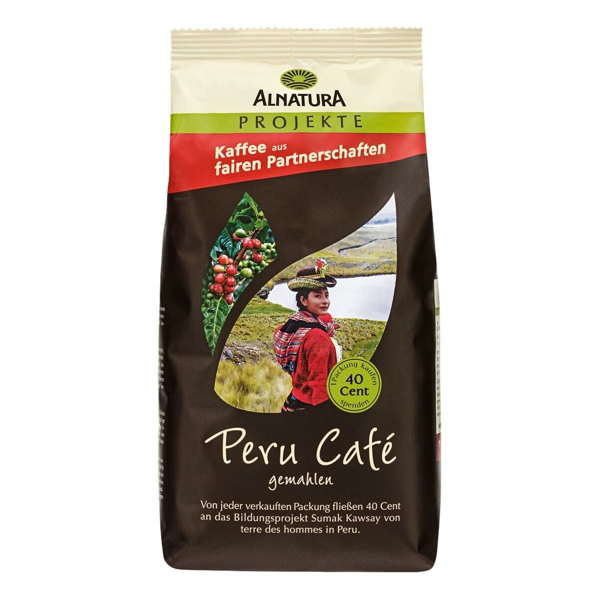 Alnatura Kaffee Peru Café, 500 g, gemahlen